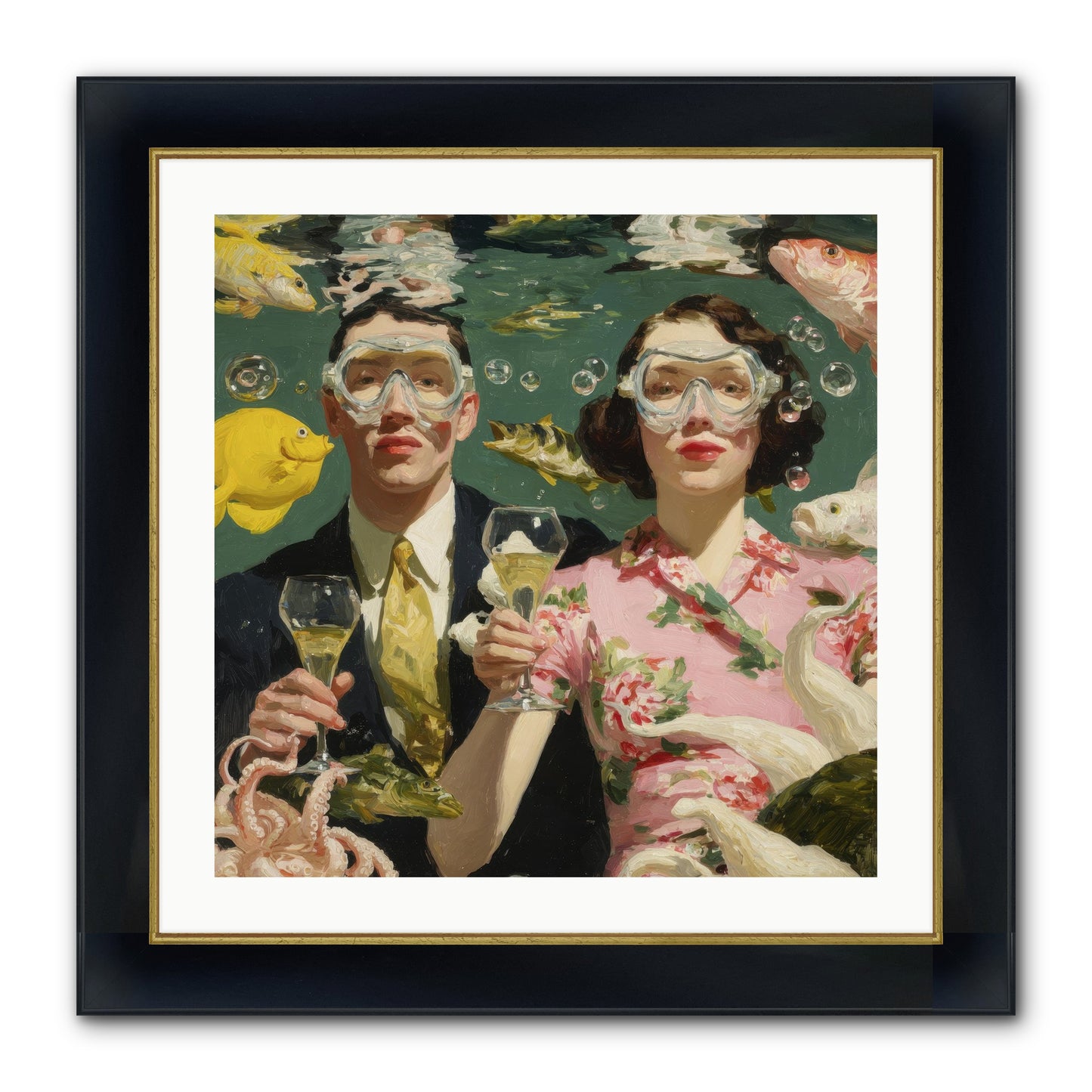 The Pale Velvet Passport Framed Print - Wide Black w/Gold 24x24
