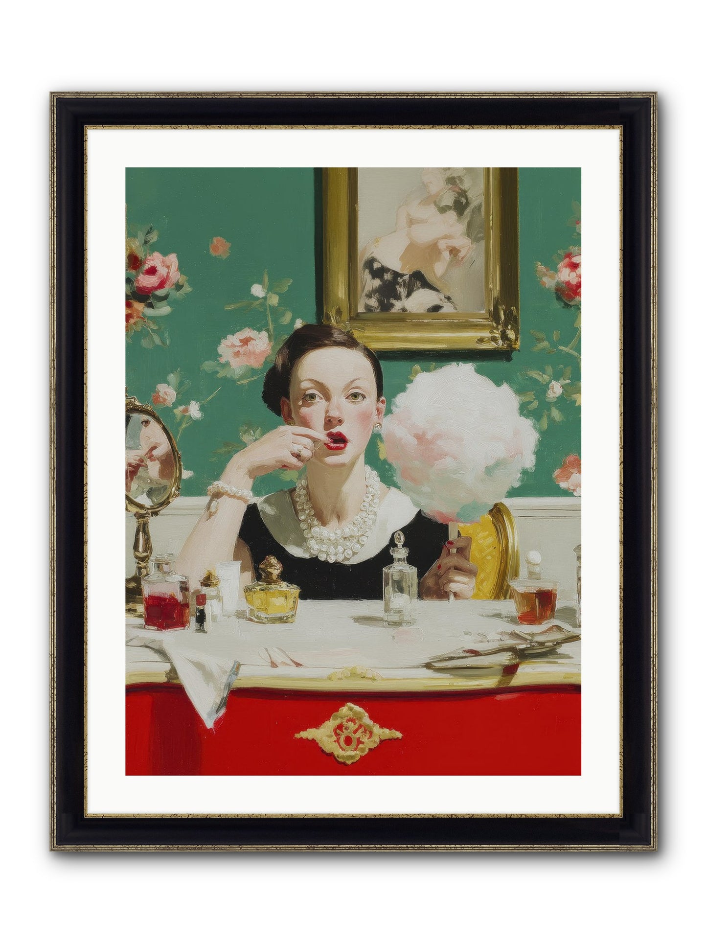 The Parlour Of Lost Accessories Framed Print - Black & Gold 24x32