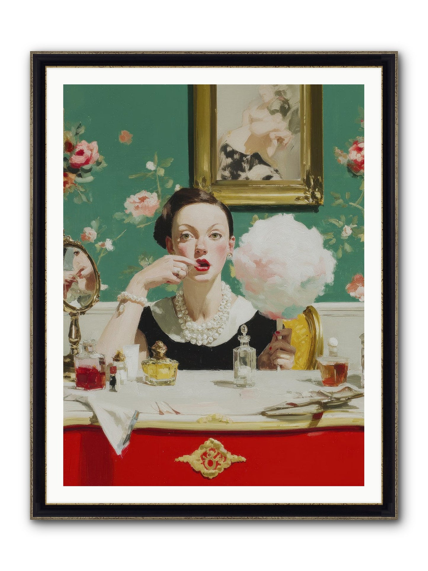 The Parlour Of Lost Accessories Framed Print - Black & Gold 36x48