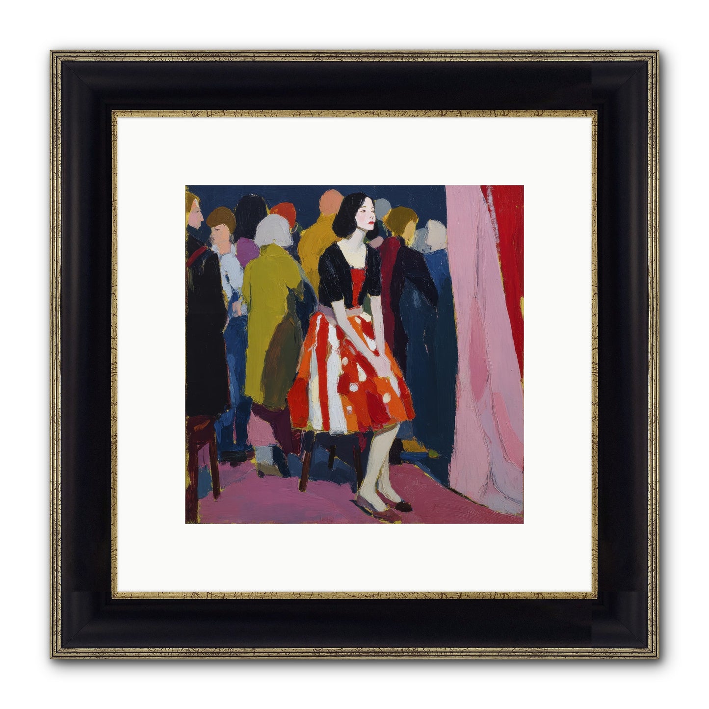 The Party Observer Framed Print - Black & Gold 10x10