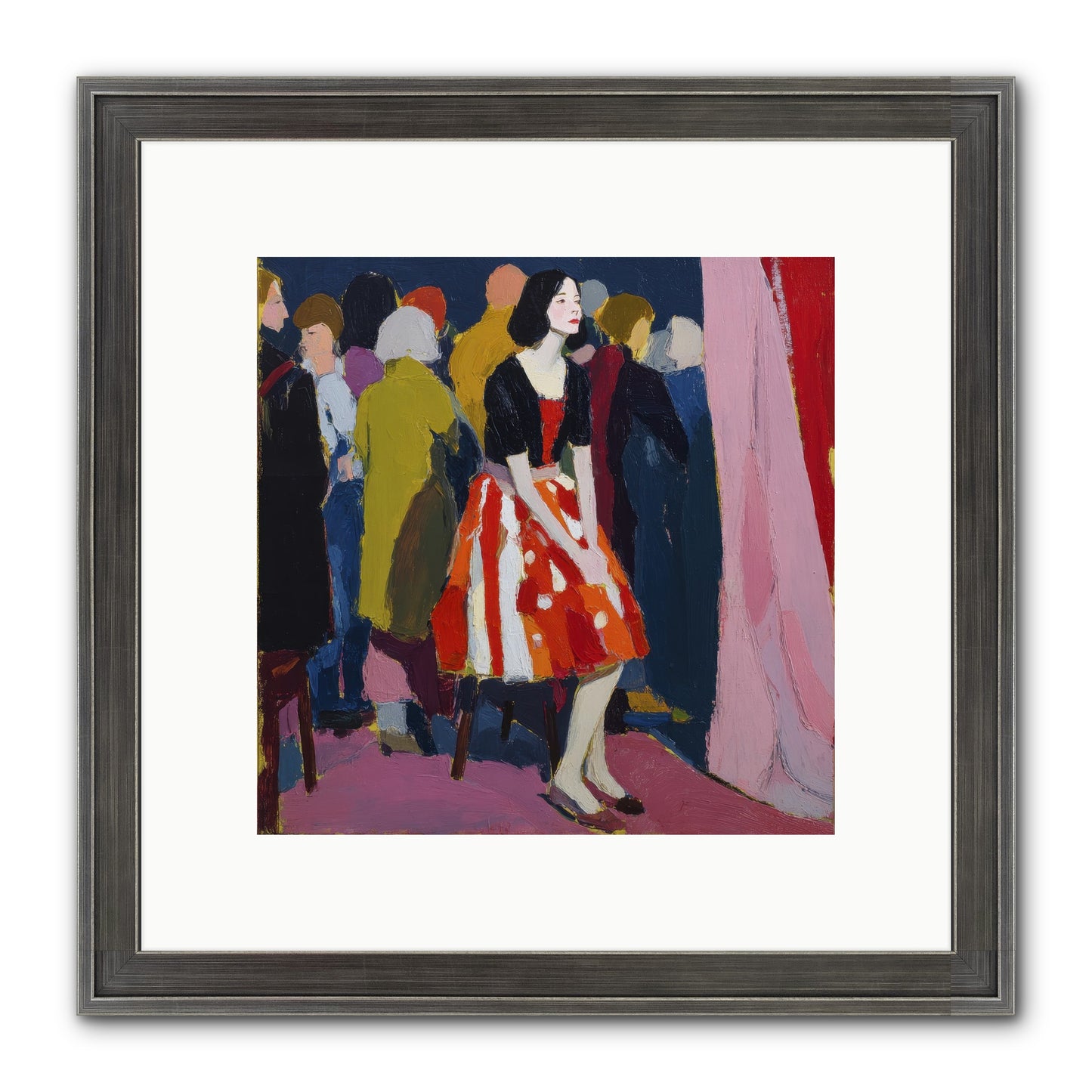 The Party Observer Framed Print - Slimwoods Black/Silver 10x10
