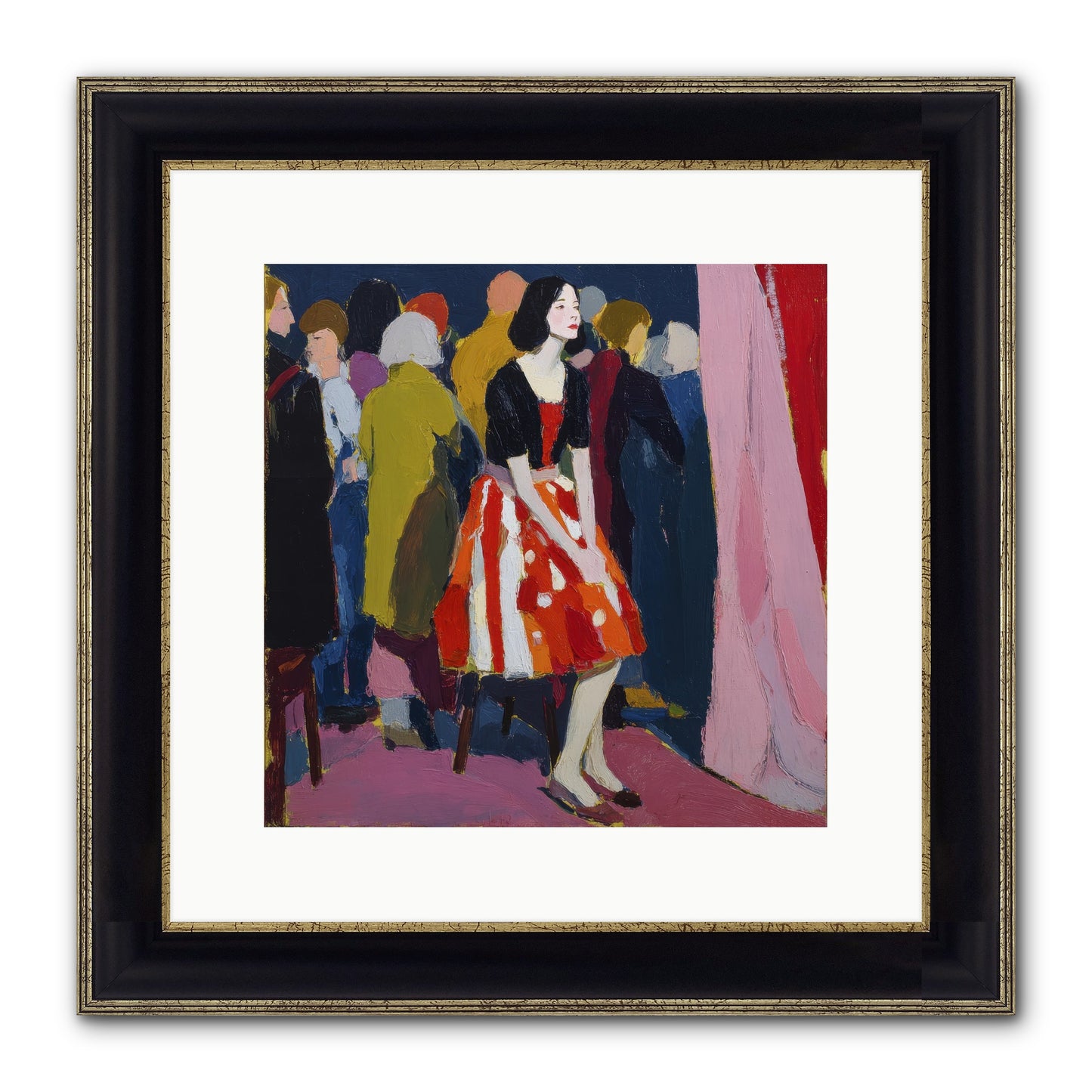 The Party Observer Framed Print - Black & Gold 12x12