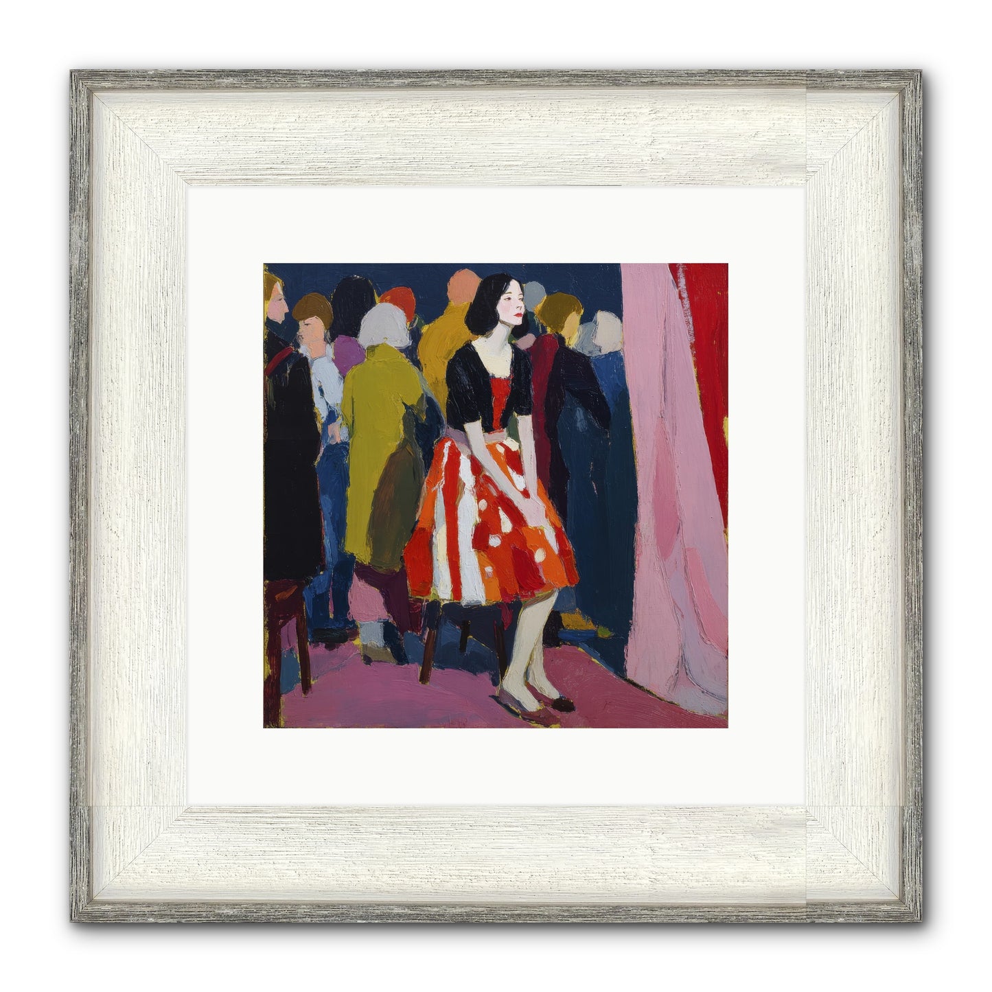 The Party Observer Framed Print - Driftwood White 12x12