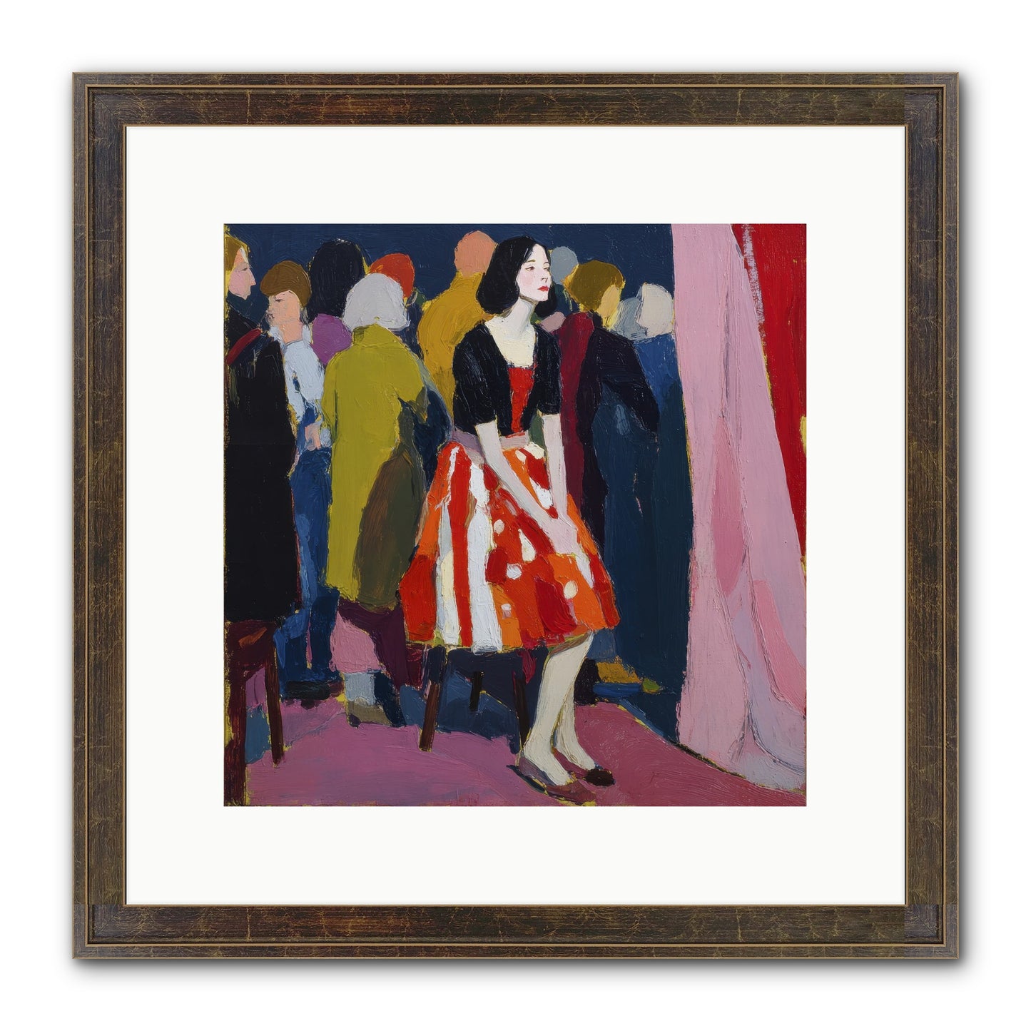 The Party Observer Framed Print - Slimwoods Black/Gold 12x12