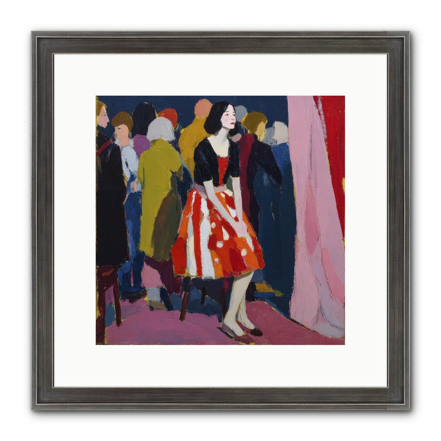 The Party Observer Framed Print - Slimwoods Black/Silver 12x12