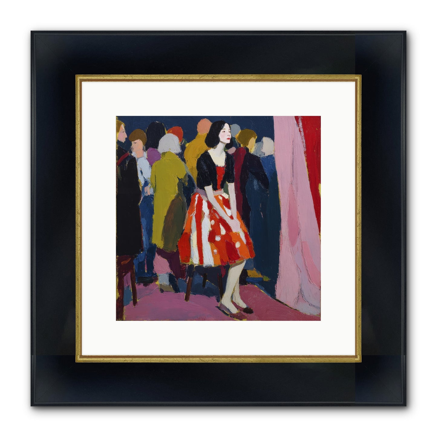 The Party Observer Framed Print - Wide Black w/Gold 12x12