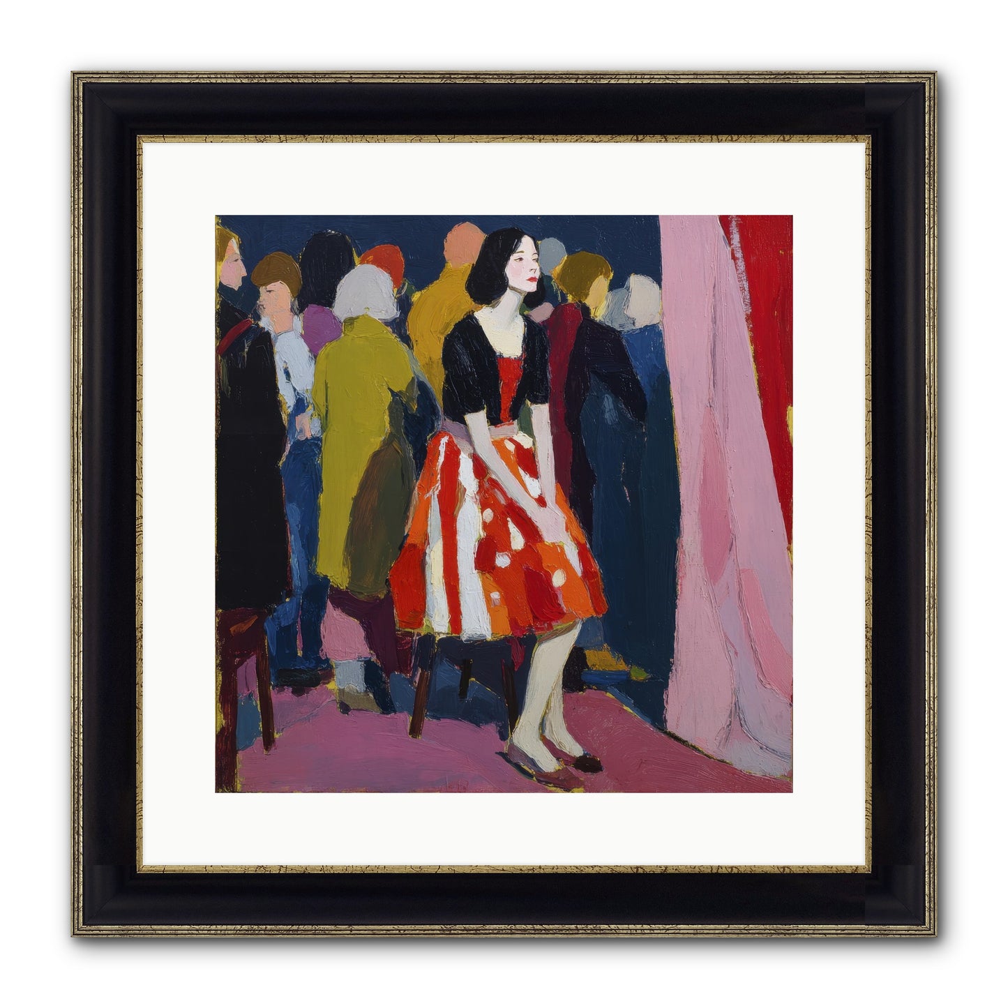 The Party Observer Framed Print - Black & Gold 16x16