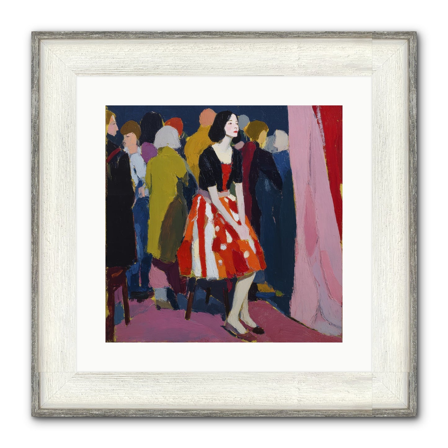 The Party Observer Framed Print - Driftwood White 16x16