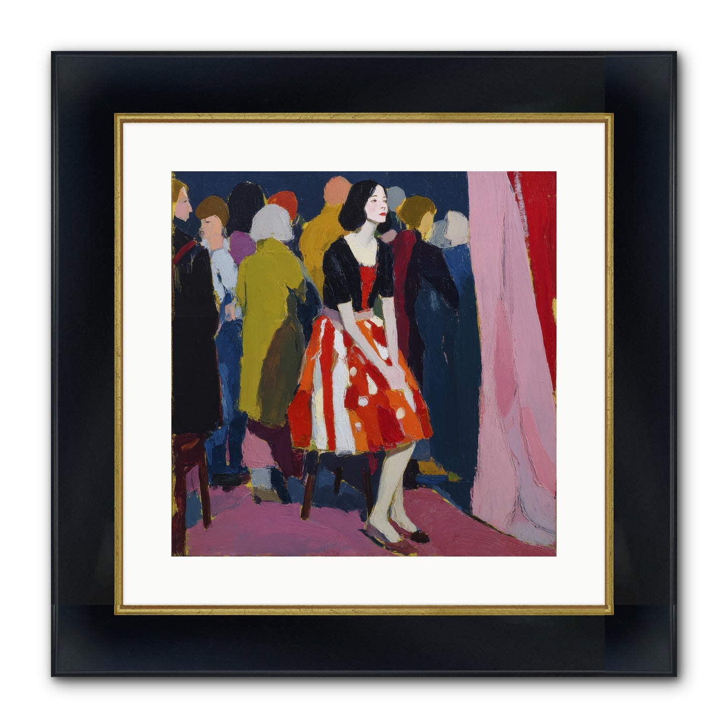 The Party Observer Framed Print - Wide Black w/Gold 16x16