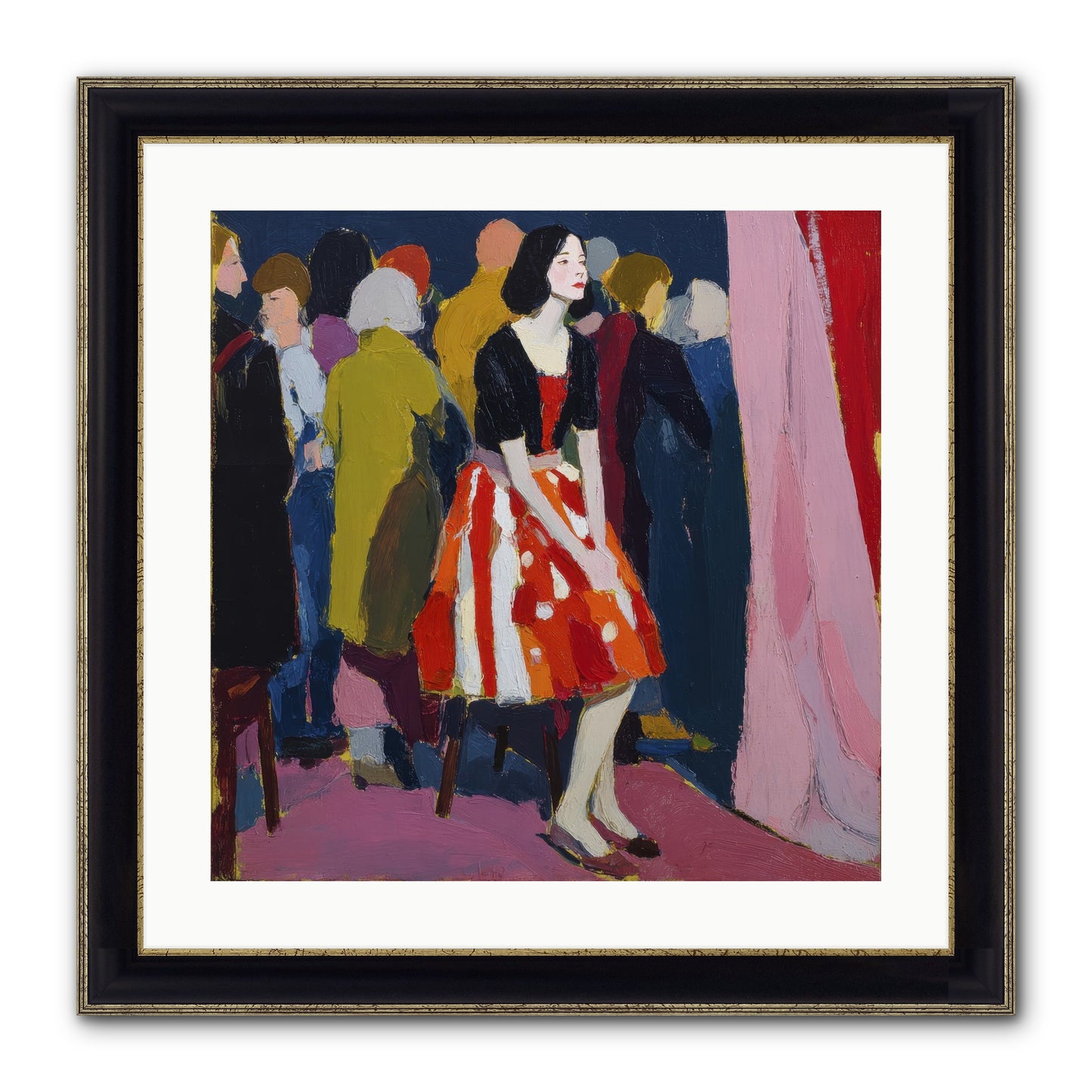 The Party Observer Framed Print - Black & Gold 20x20