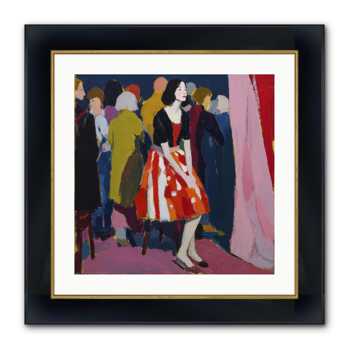 The Party Observer Framed Print - Wide Black w/Gold 20x20