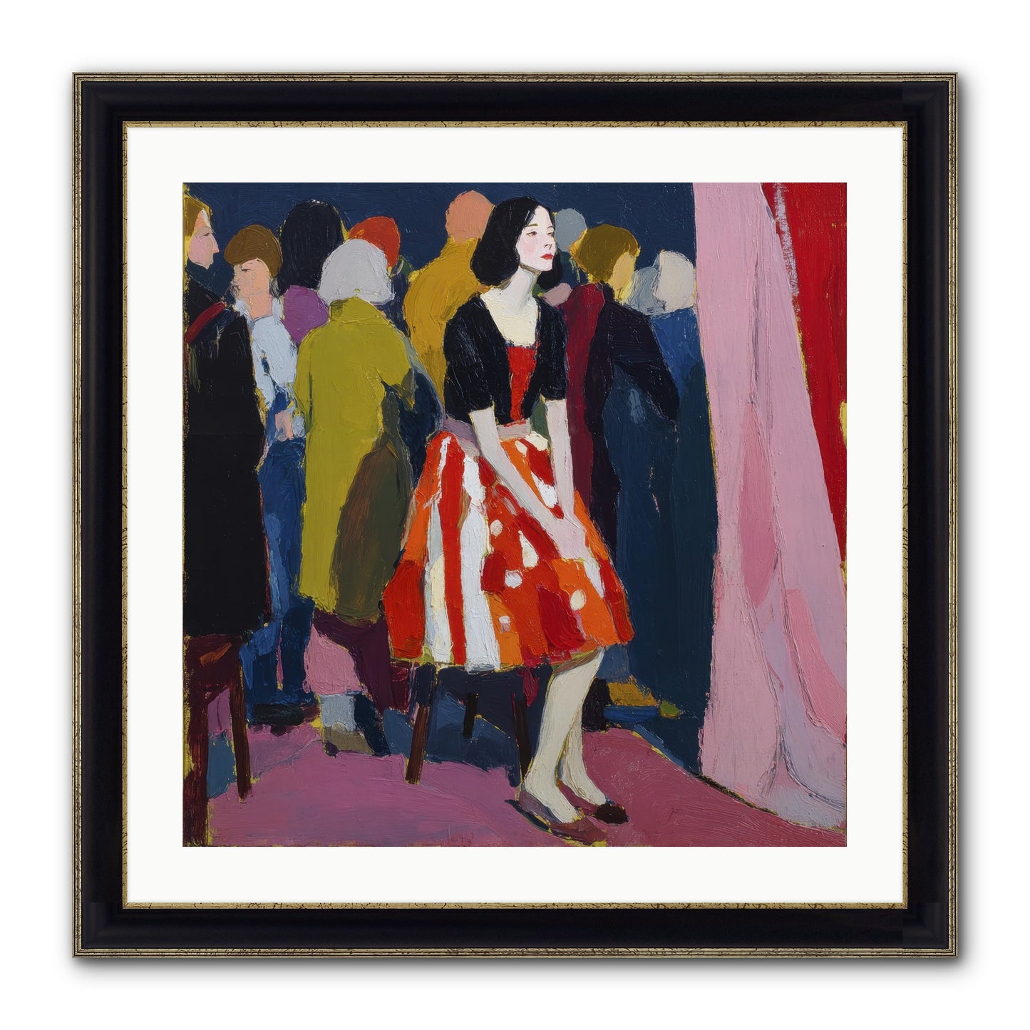 The Party Observer Framed Print - Black & Gold 24x24