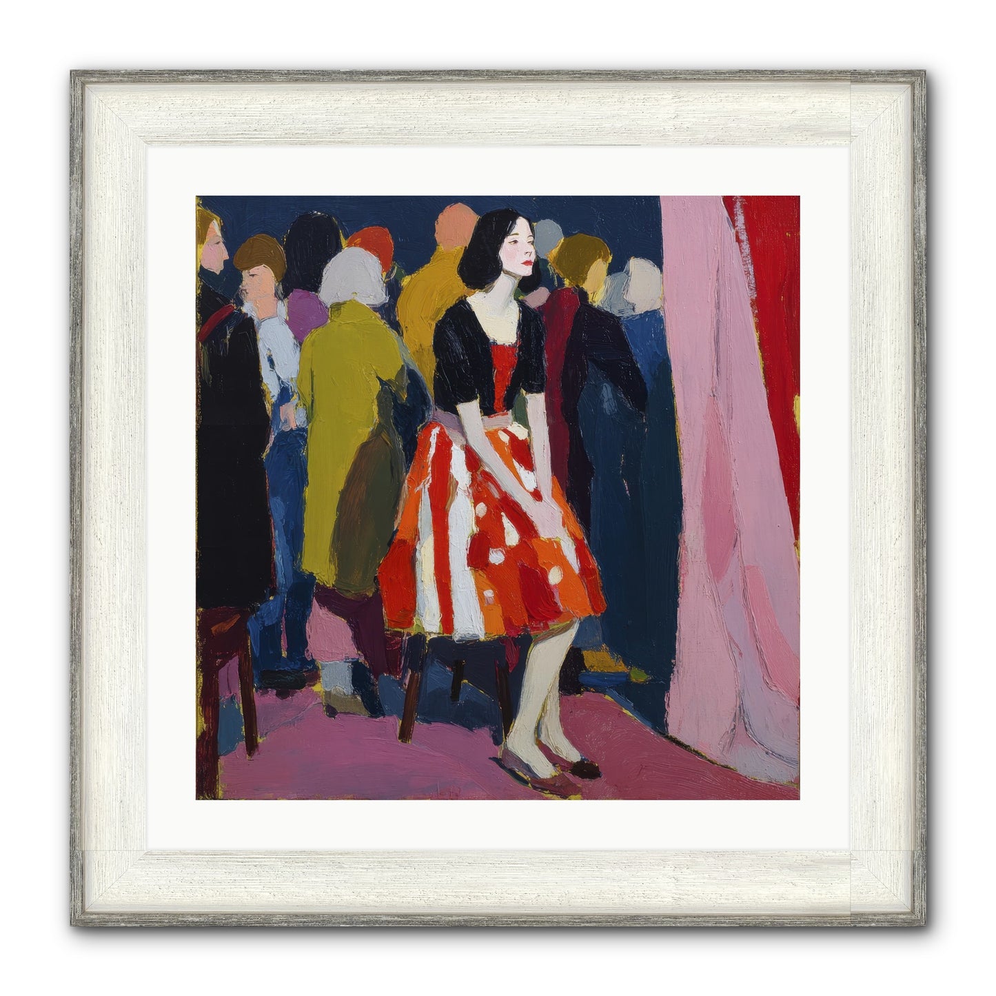 The Party Observer Framed Print - Driftwood White 24x24