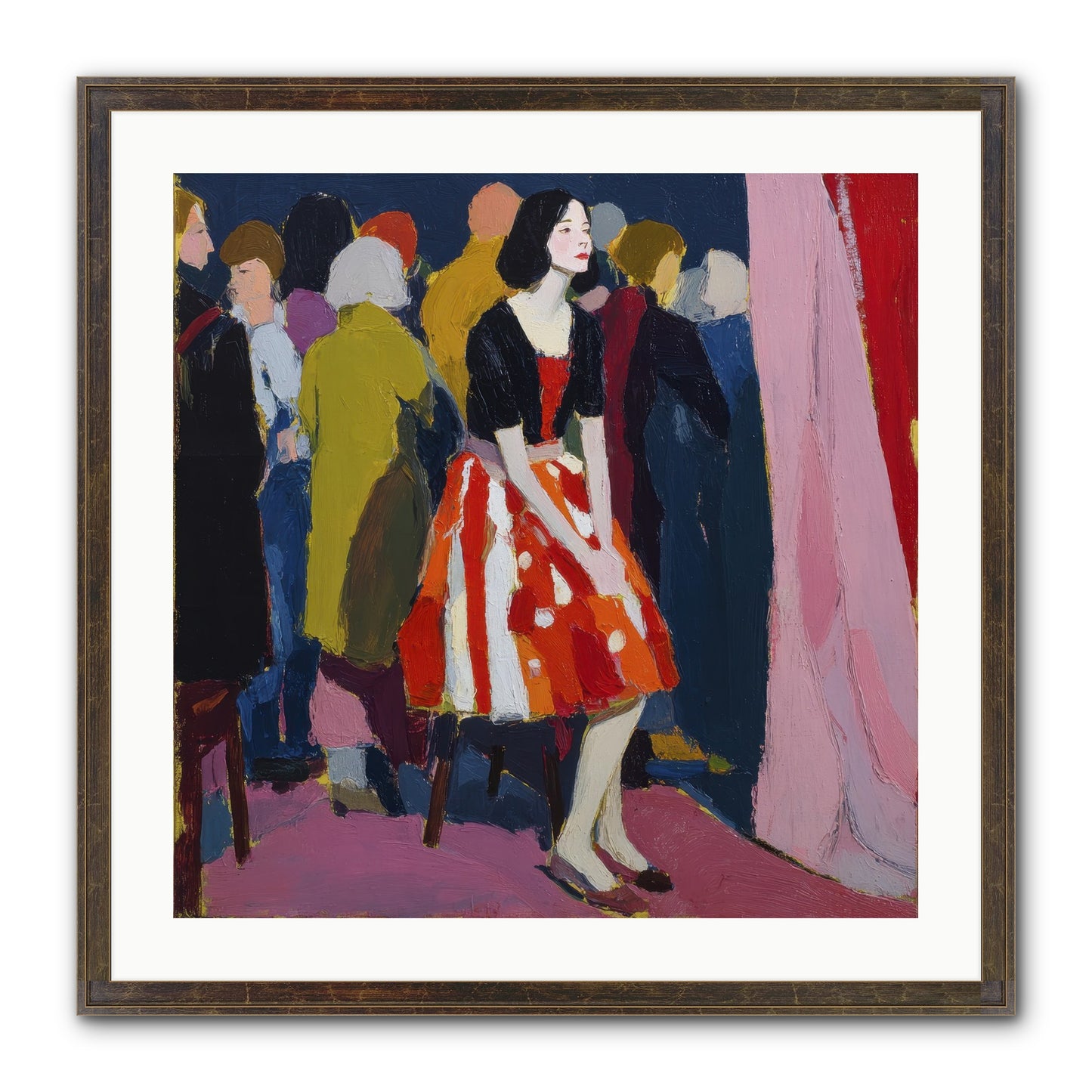 The Party Observer Framed Print - Slimwoods Black/Gold 24x24