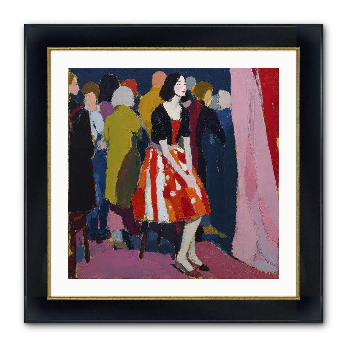 The Party Observer Framed Print - Wide Black w/Gold 24x24