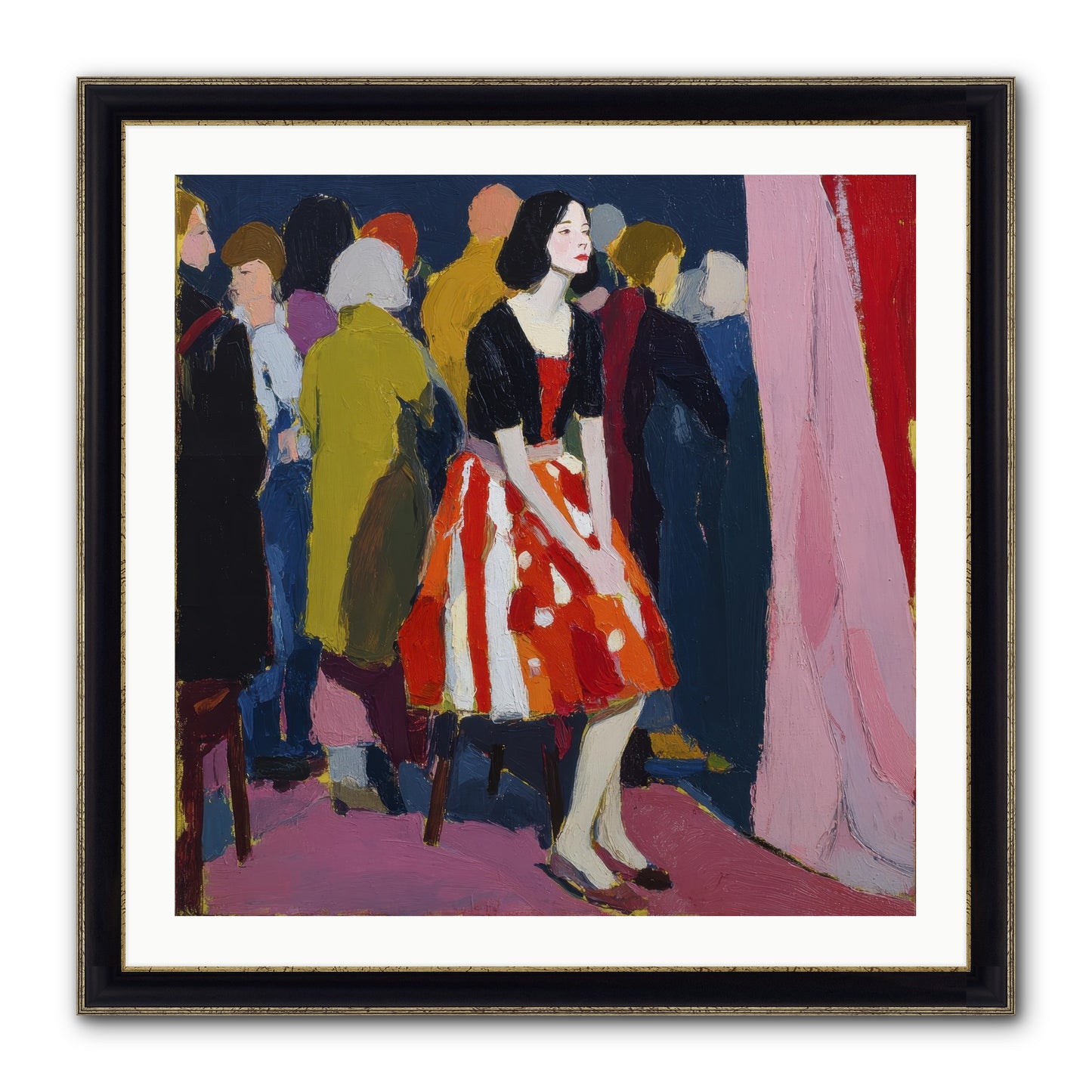 The Party Observer Framed Print - Black & Gold 30x30