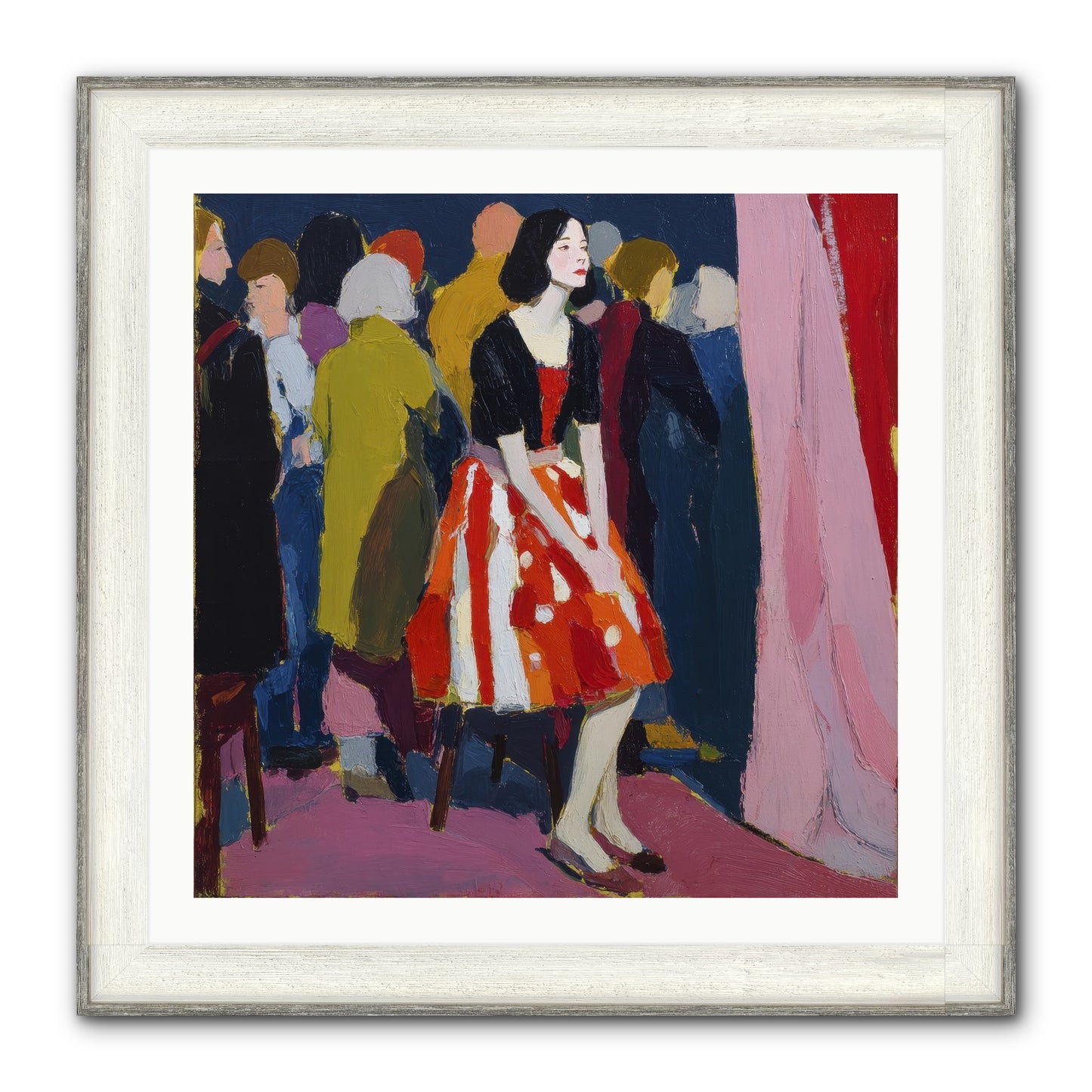 The Party Observer Framed Print - Driftwood White 30x30