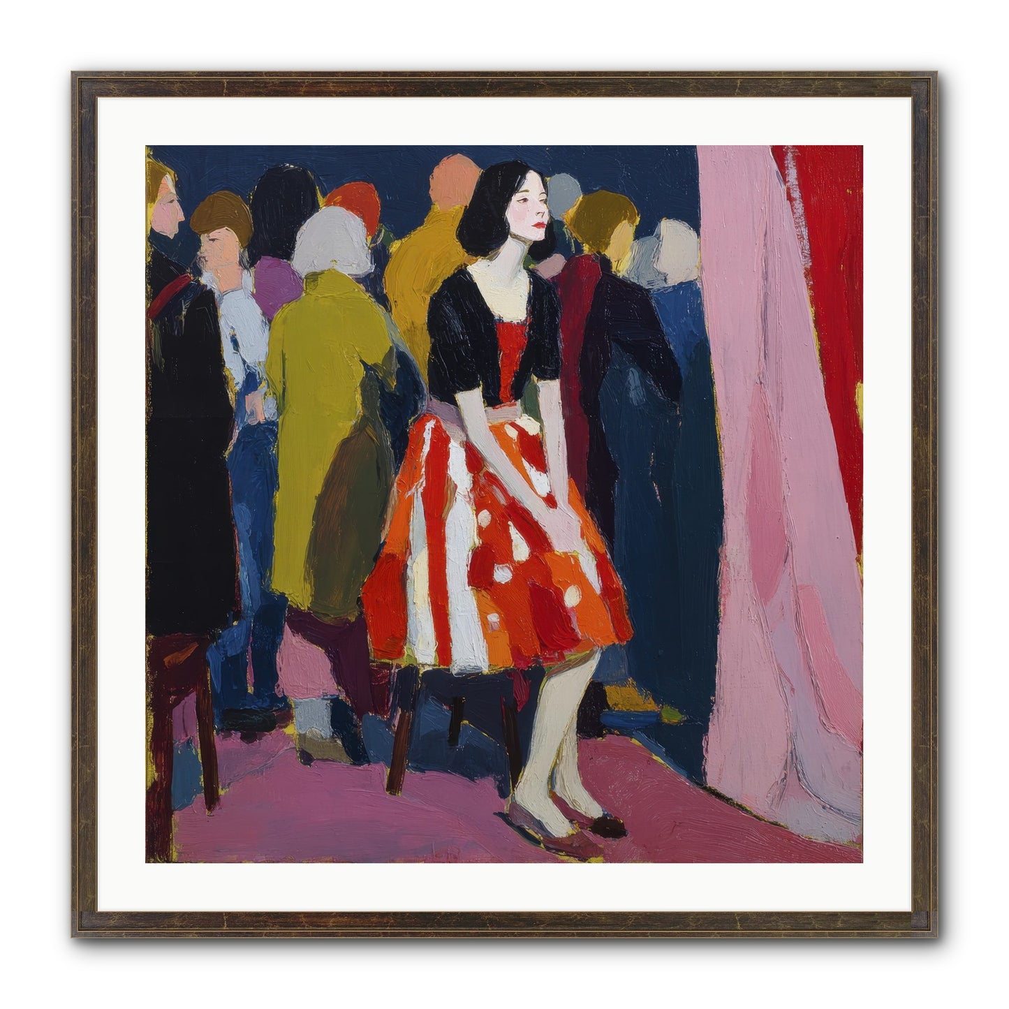 The Party Observer Framed Print - Slimwoods Black/Gold 30x30