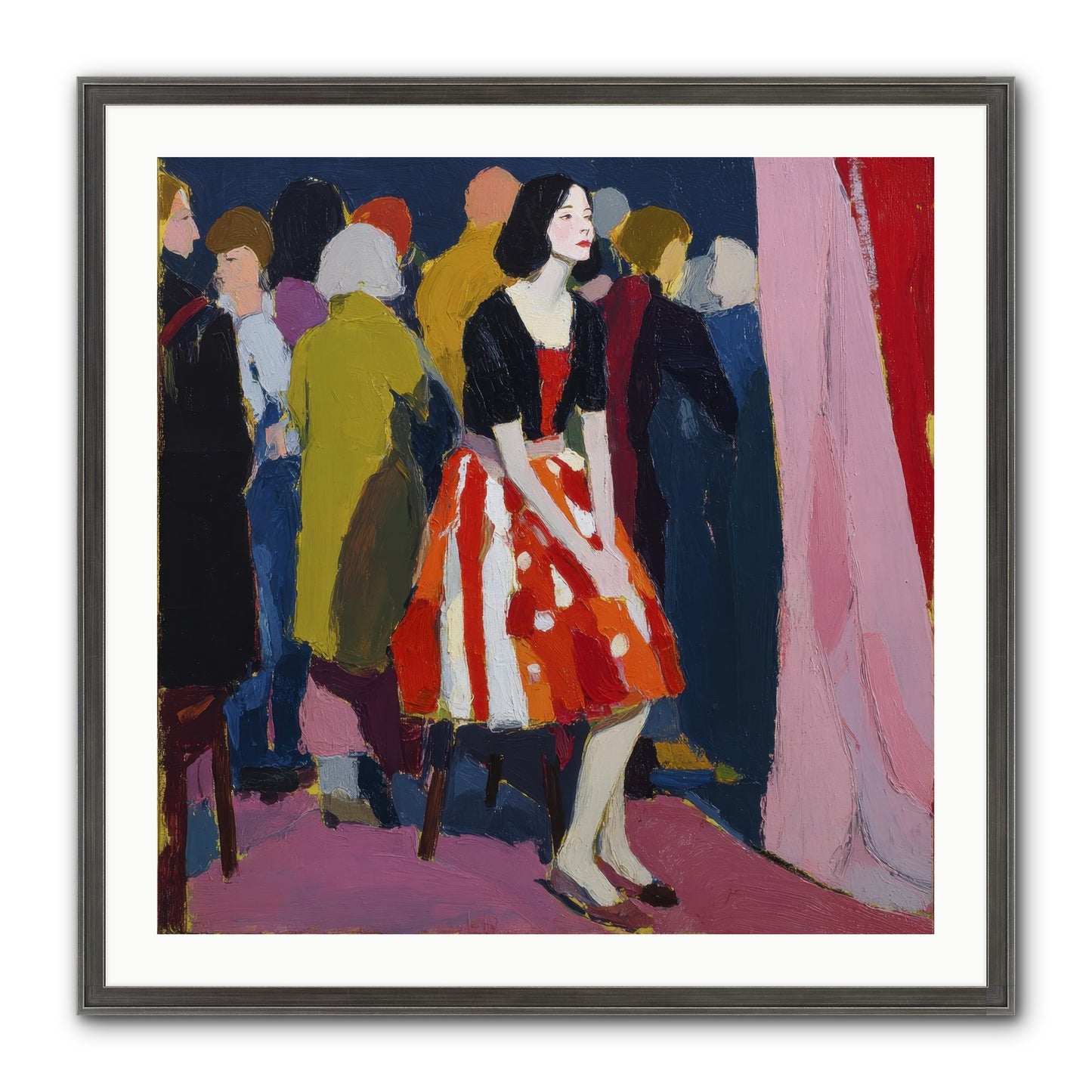 The Party Observer Framed Print - Slimwoods Black/Silver 30x30