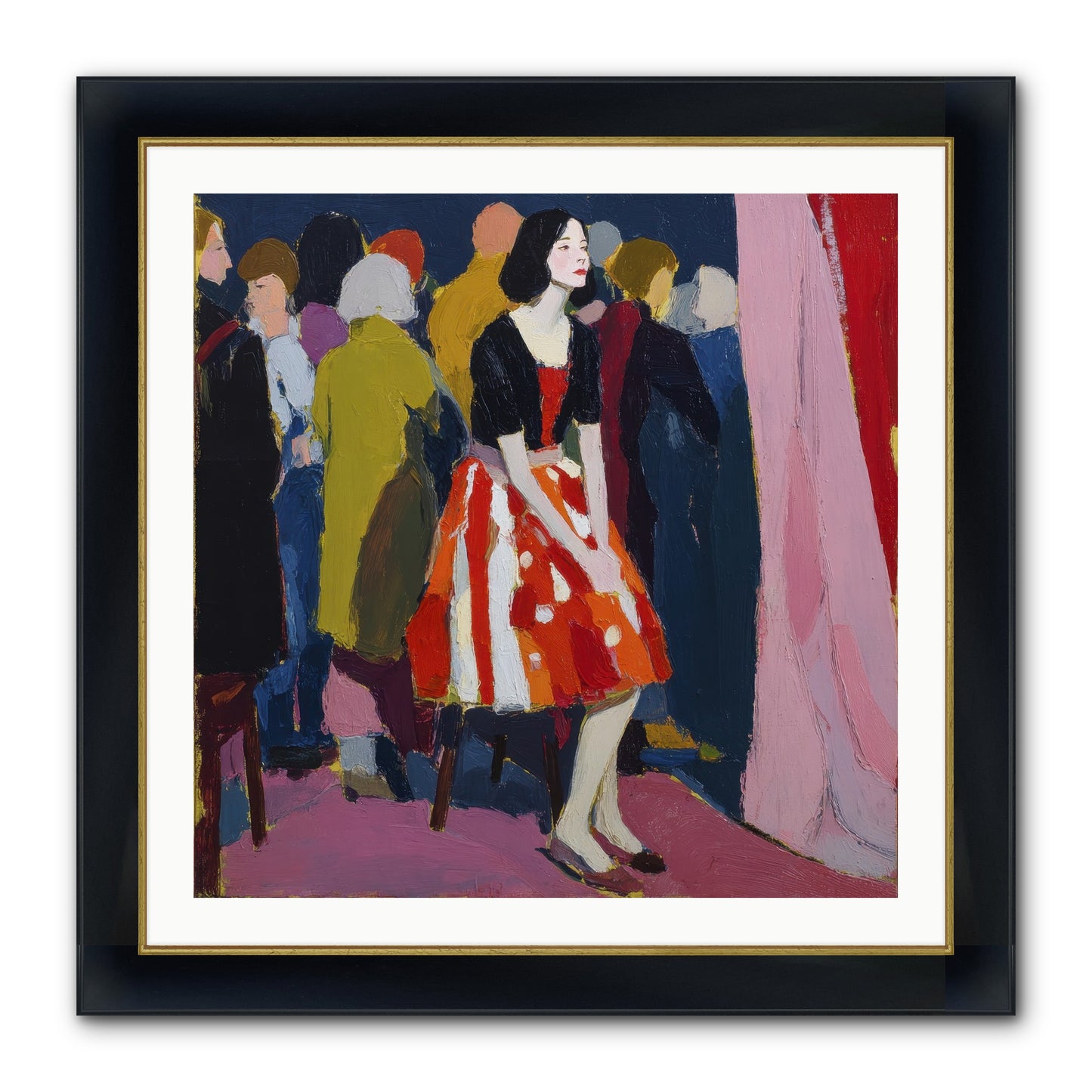 The Party Observer Framed Print - Wide Black w/Gold 30x30