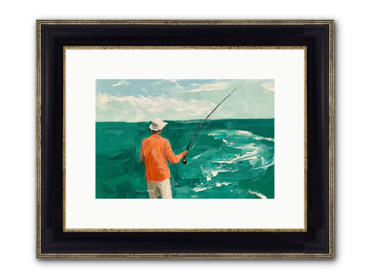 The Patient Hour Framed Print - Black & Gold 12x8
