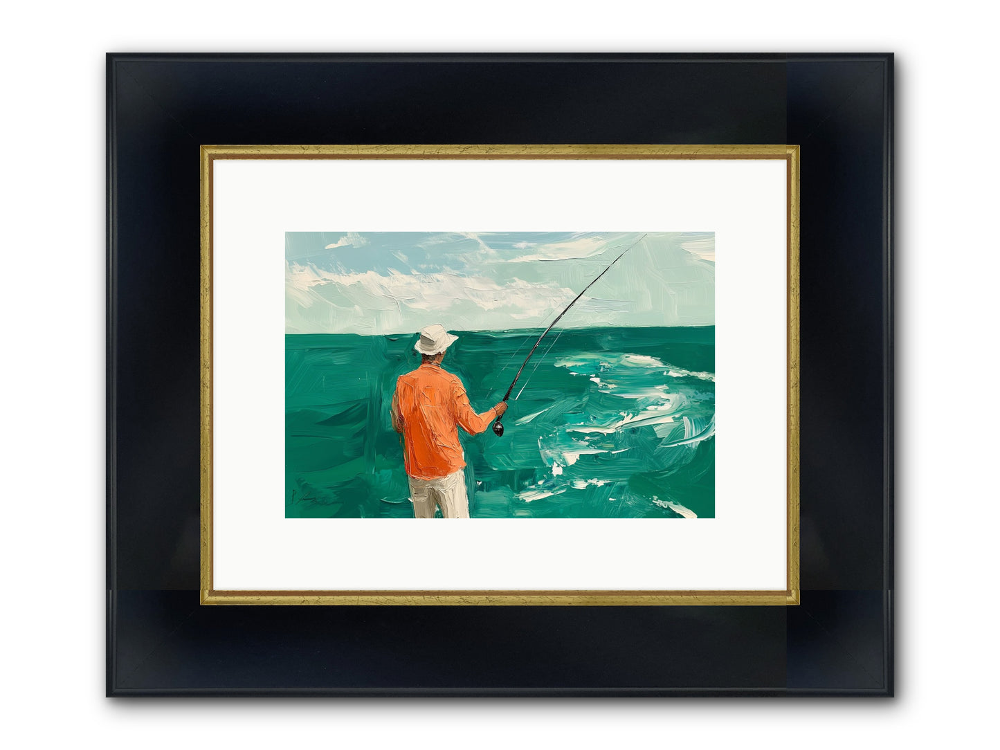 The Patient Hour Framed Print - Wide Black w/Gold 12x8