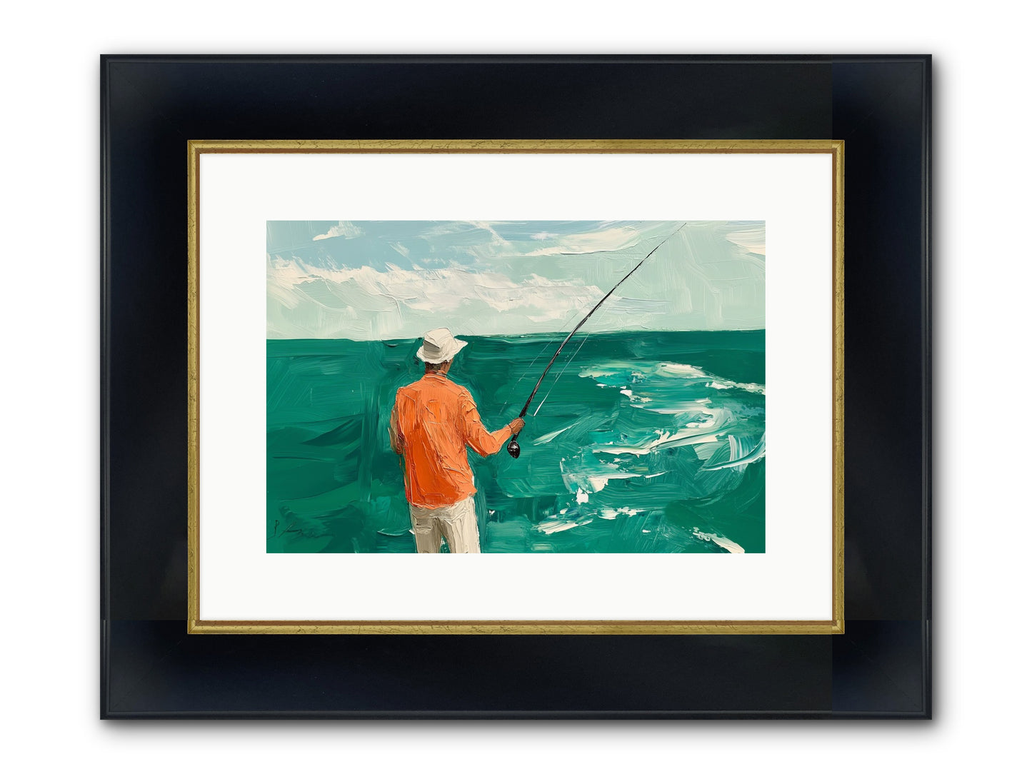 The Patient Hour Framed Print - Wide Black w/Gold 15x10