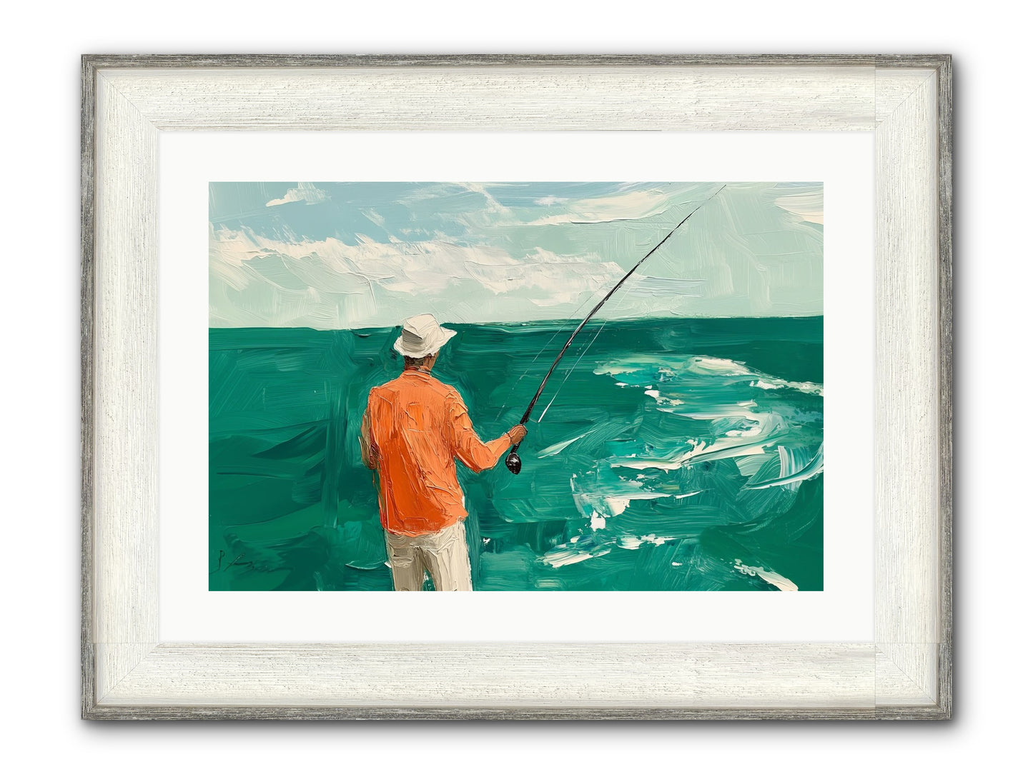 The Patient Hour Framed Print - Driftwood White 24x16