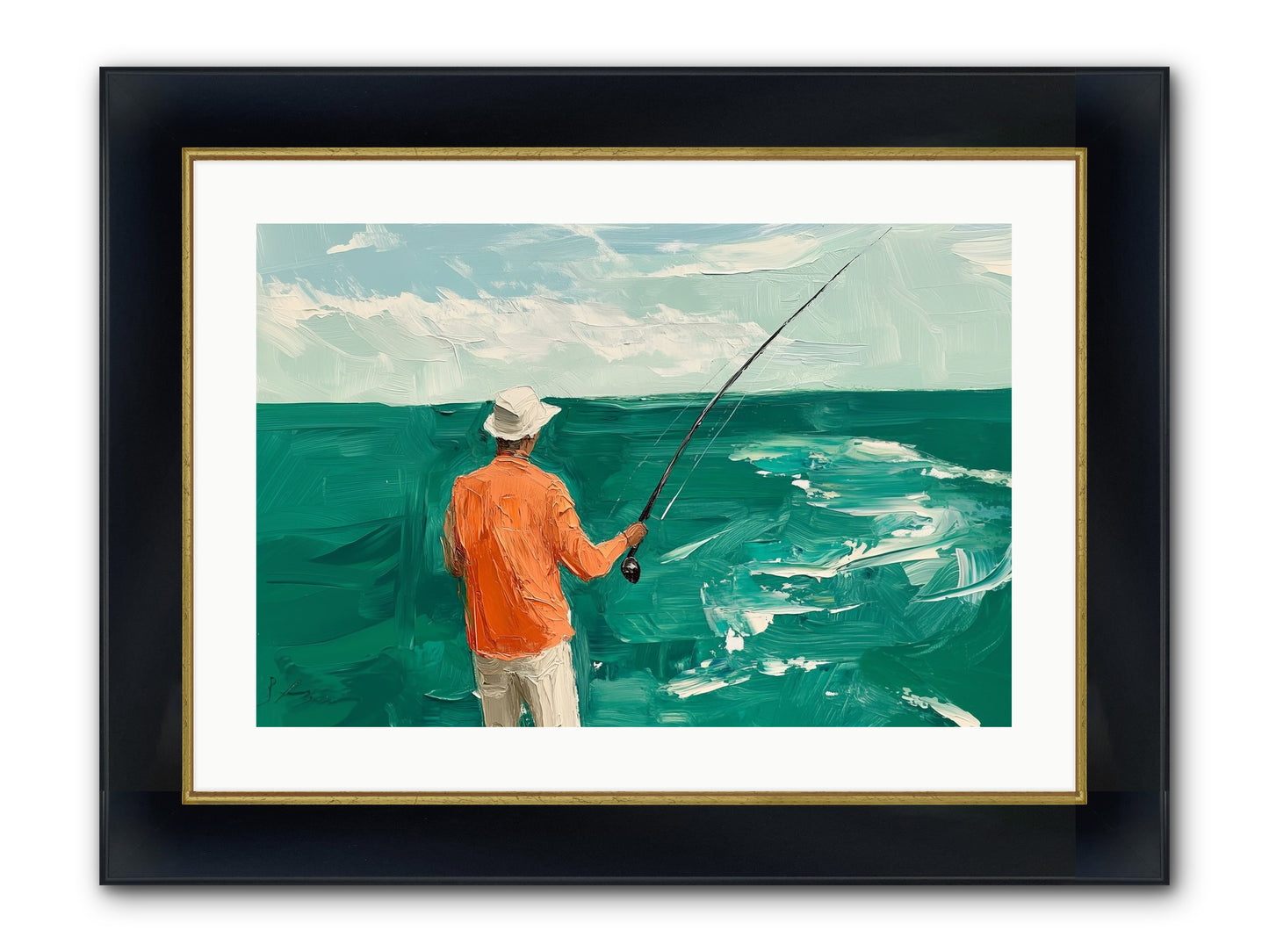 The Patient Hour Framed Print - Wide Black w/Gold 24x16