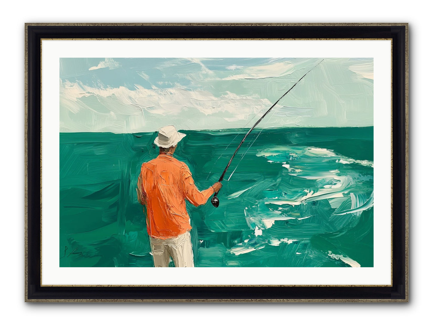 The Patient Hour Framed Print - Black & Gold 36x24