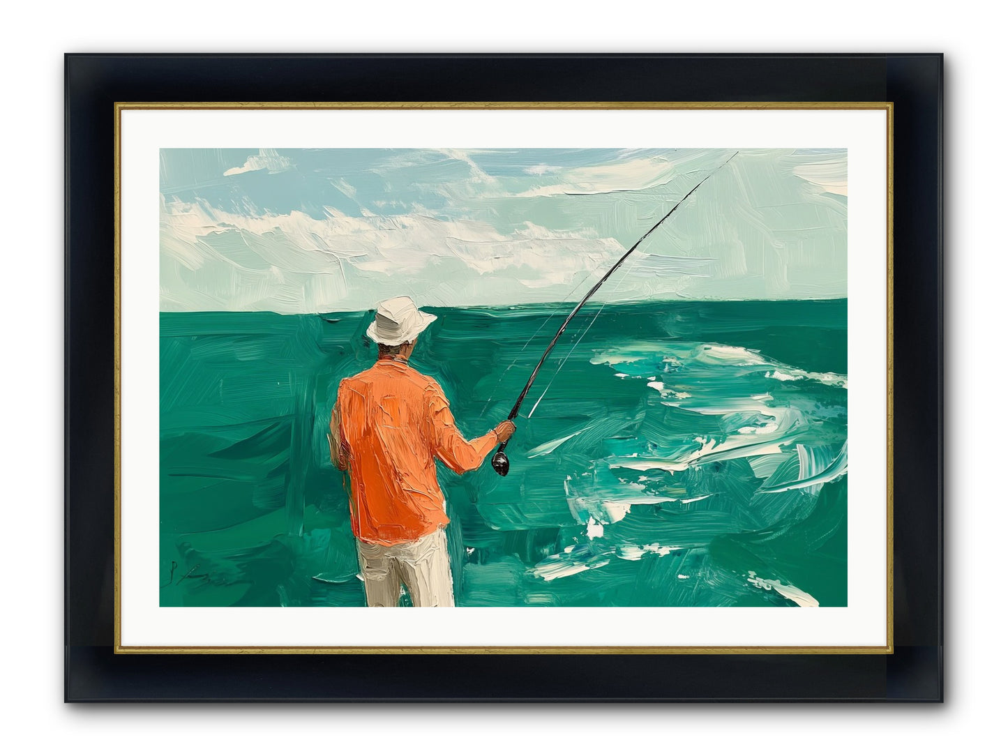 The Patient Hour Framed Print - Wide Black w/Gold 36x24