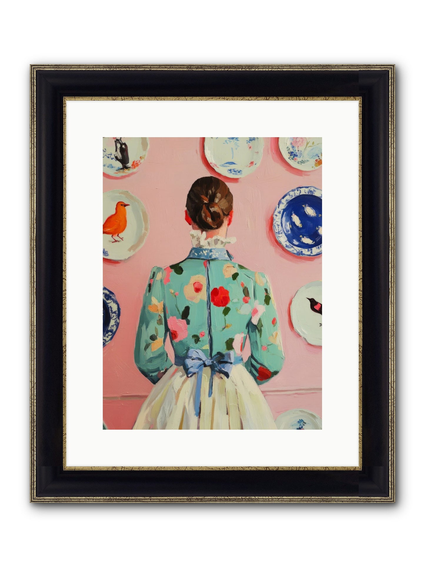 The Pattern Queen Framed Print - Black & Gold 12x16