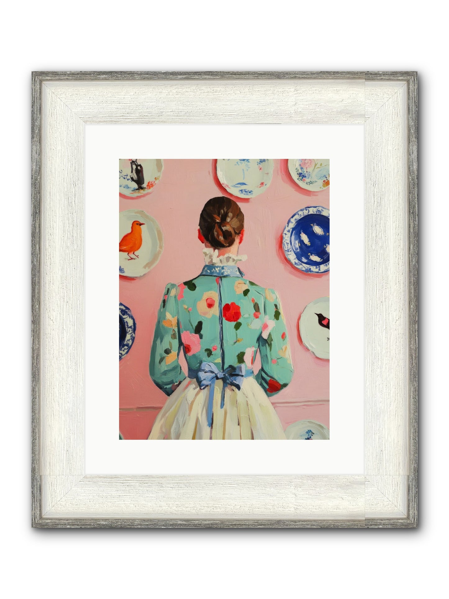 The Pattern Queen Framed Print - Driftwood White 12x16