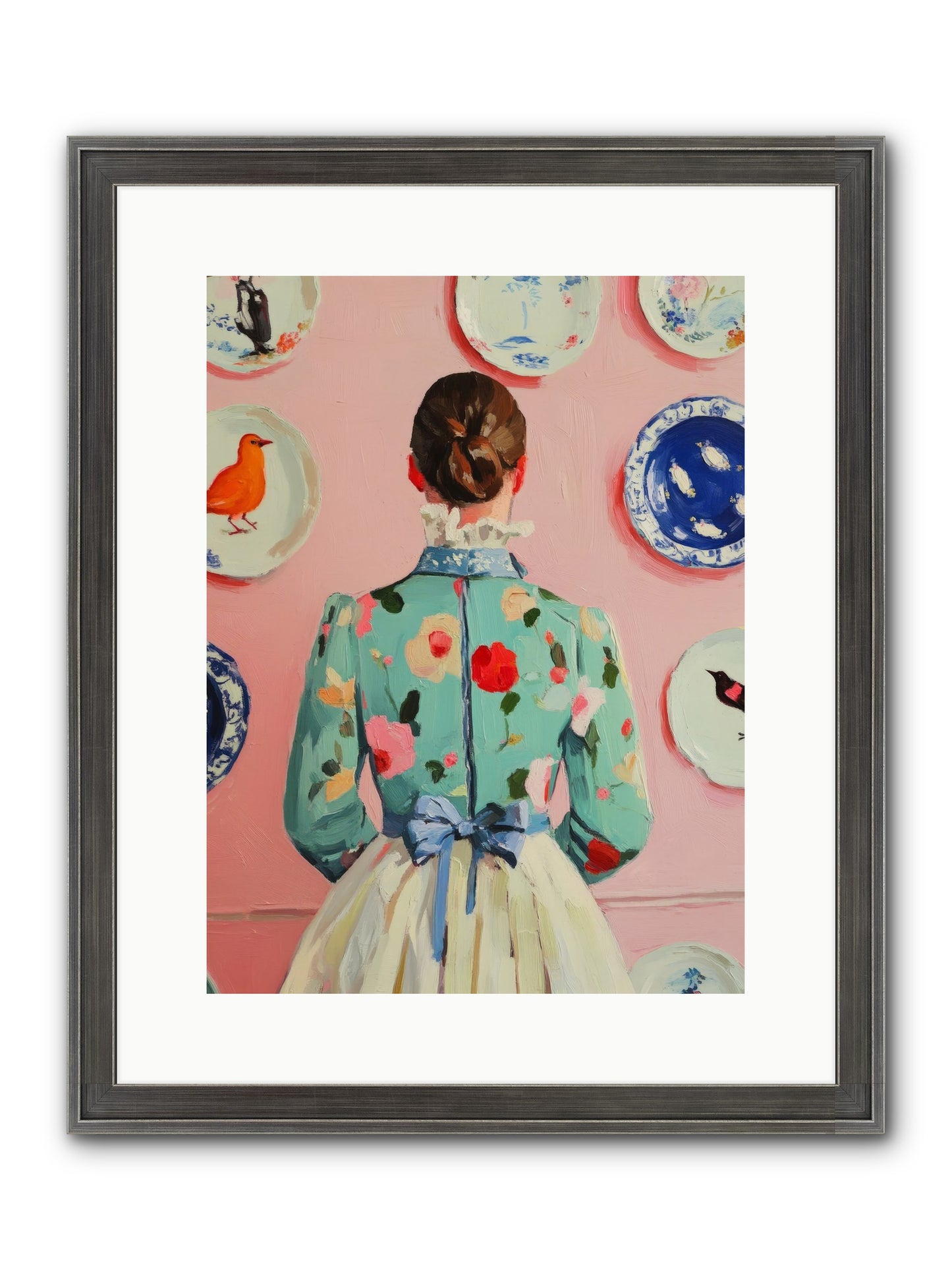 The Pattern Queen Framed Print - Slimwoods Black/Silver 12x16