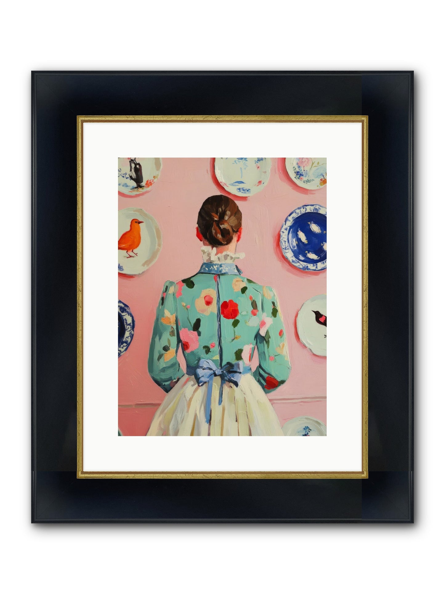 The Pattern Queen Framed Print - Wide Black w/Gold 12x16