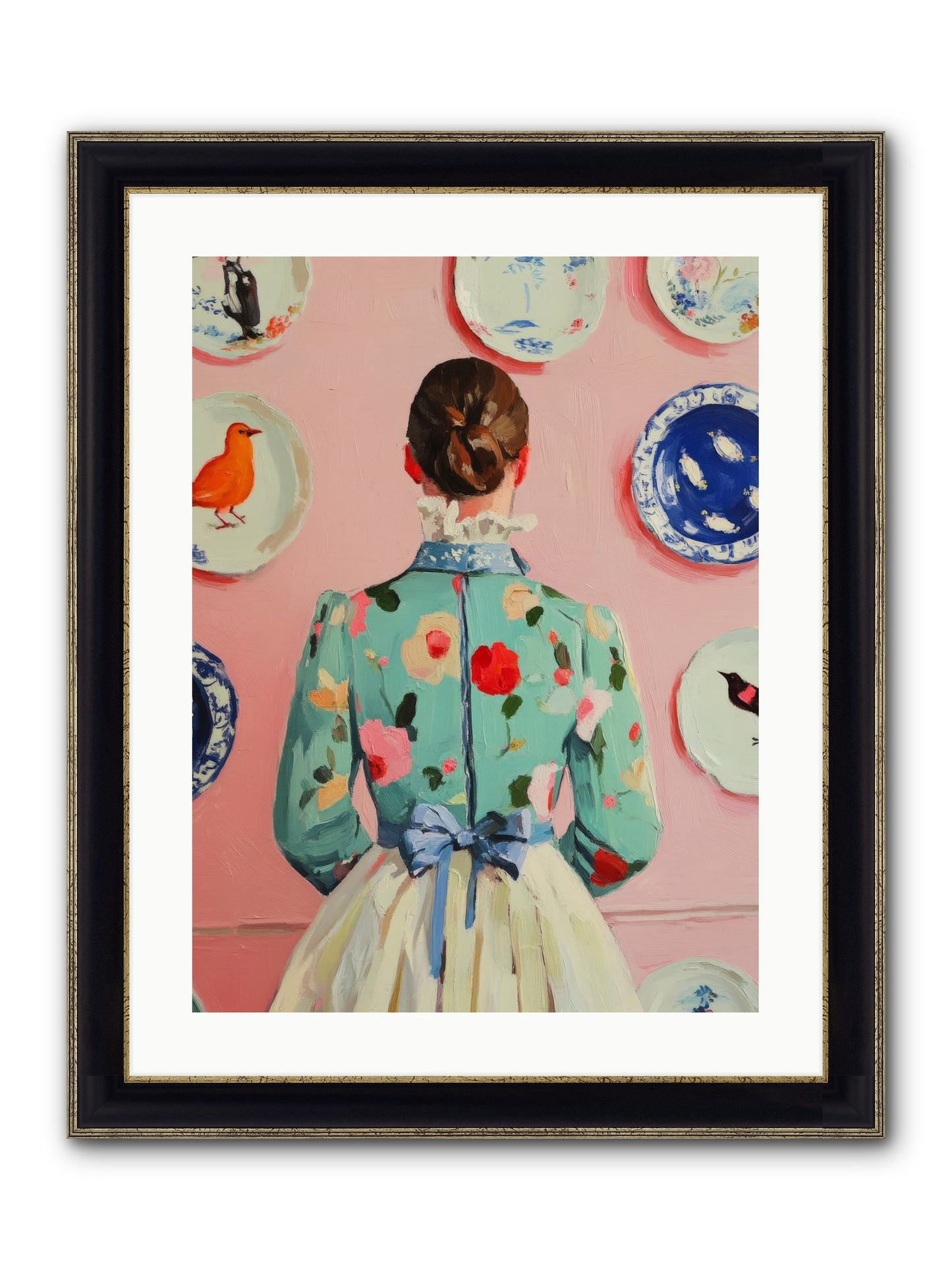 The Pattern Queen Framed Print - Black & Gold 18x24