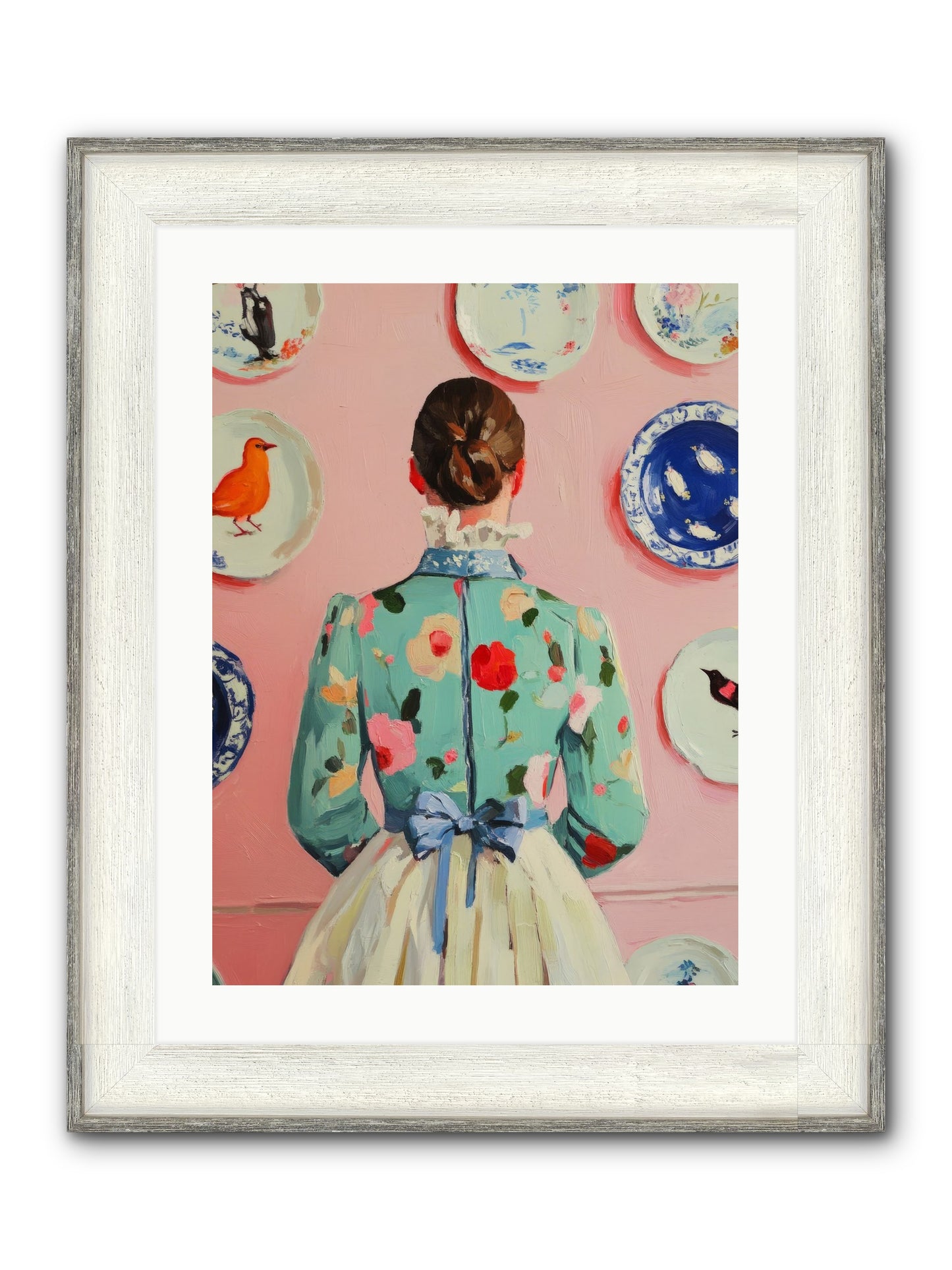 The Pattern Queen Framed Print - Driftwood White 18x24