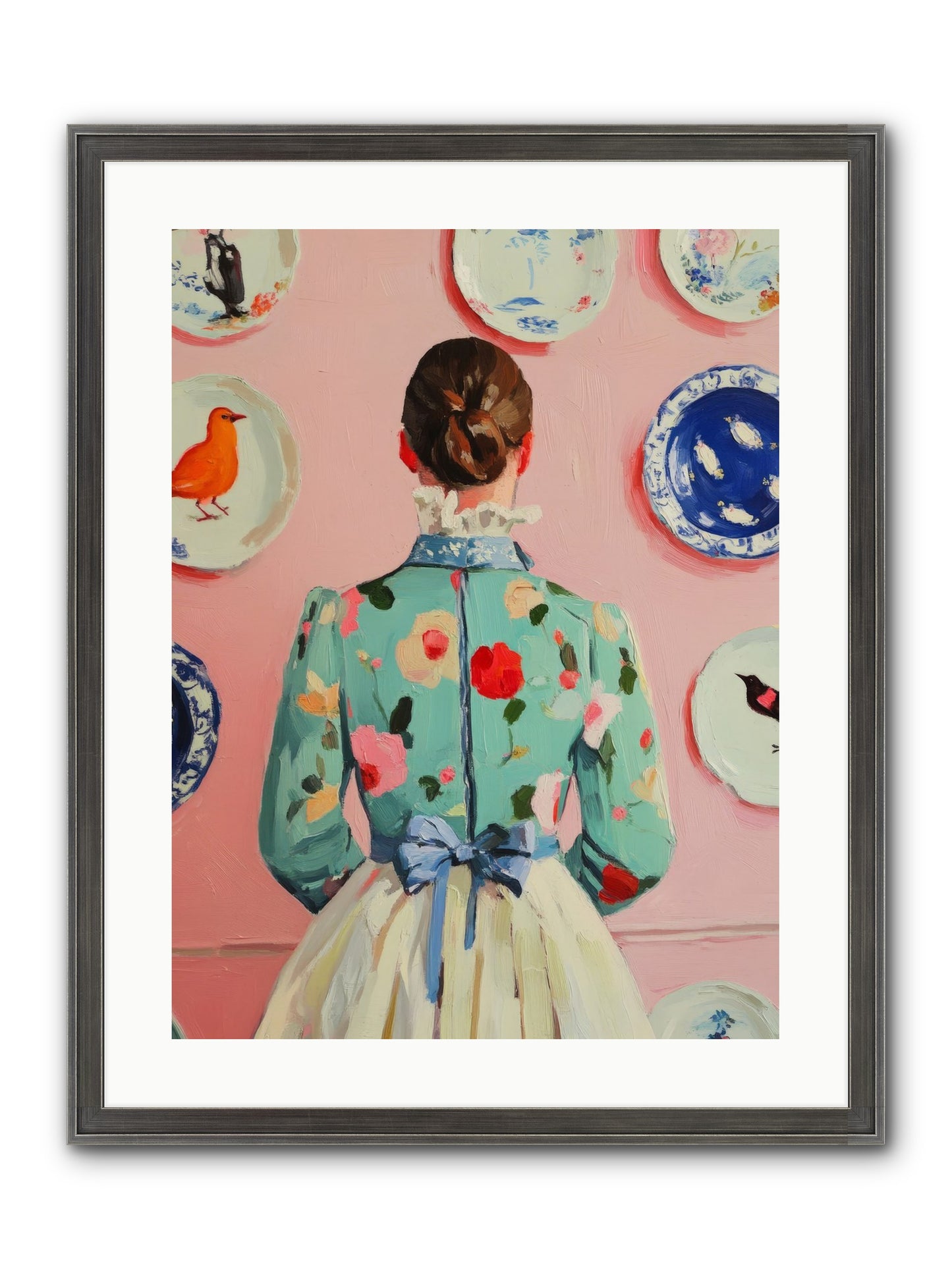 The Pattern Queen Framed Print - Slimwoods Black/Silver 18x24