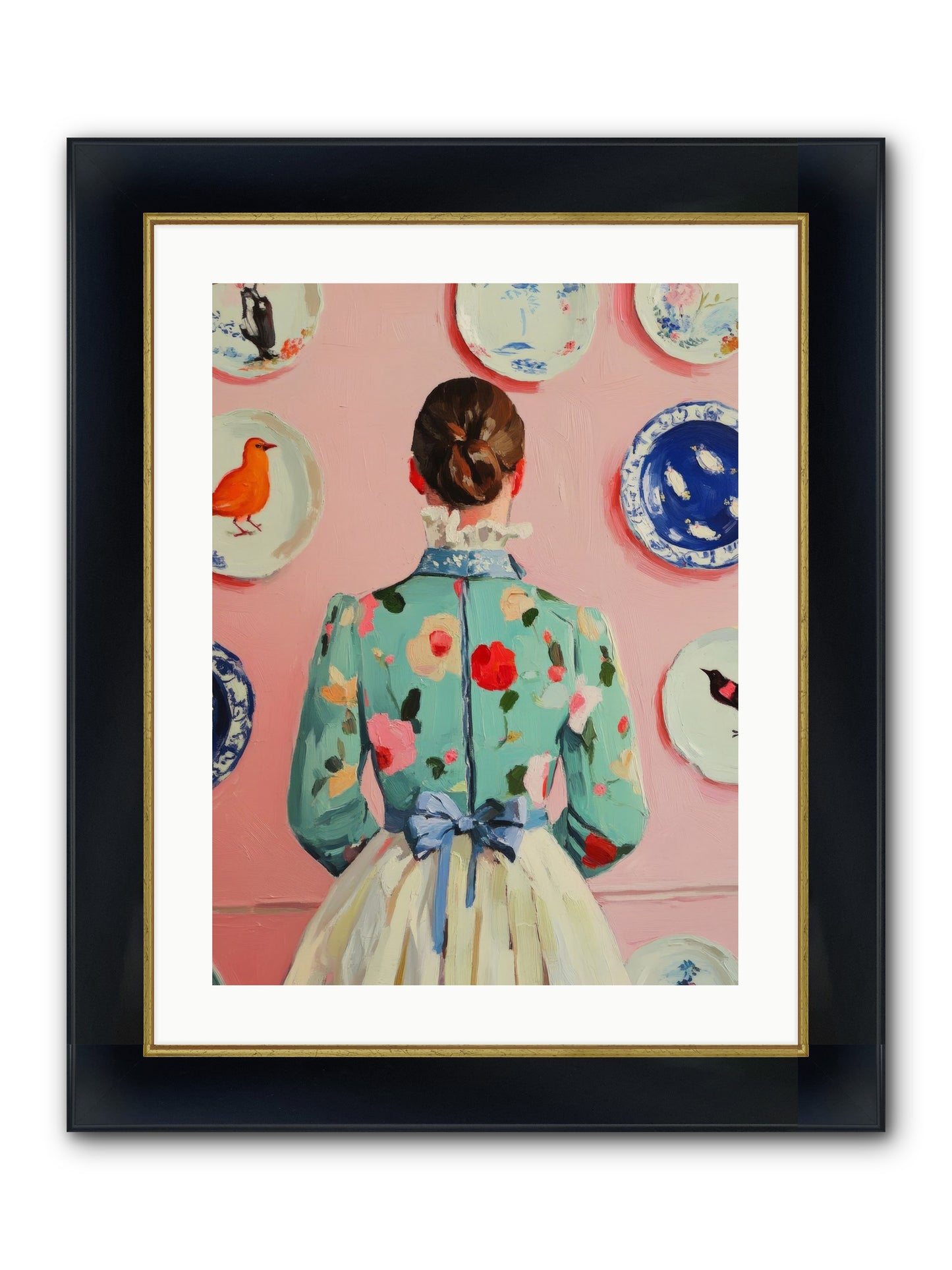 The Pattern Queen Framed Print - Wide Black w/Gold 18x24