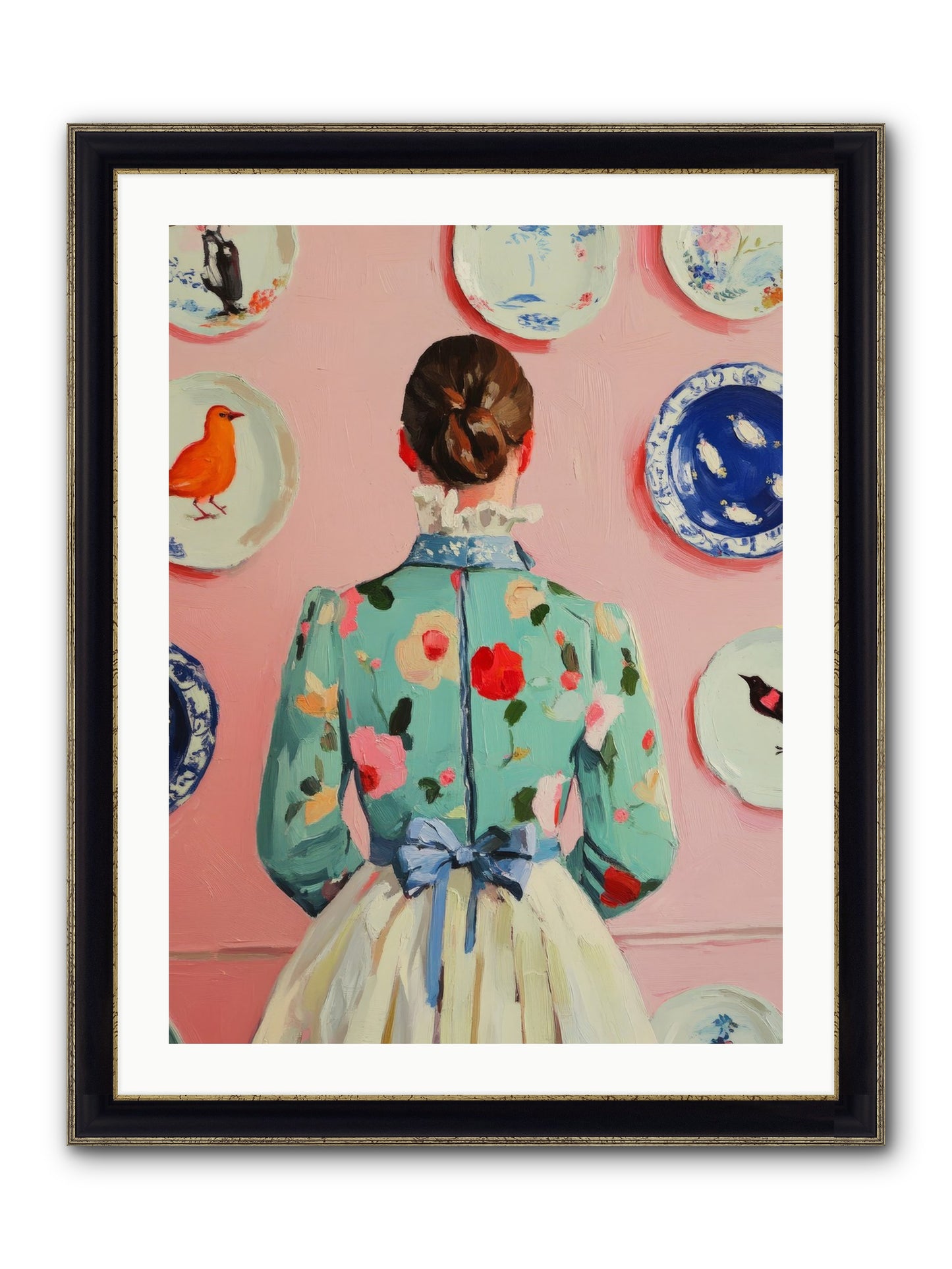 The Pattern Queen Framed Print - Black & Gold 24x32