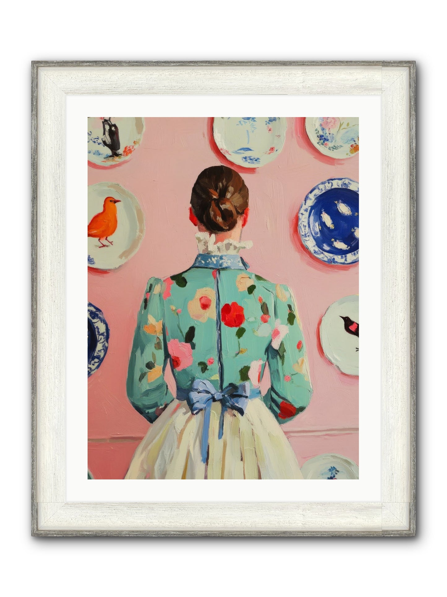 The Pattern Queen Framed Print - Driftwood White 24x32
