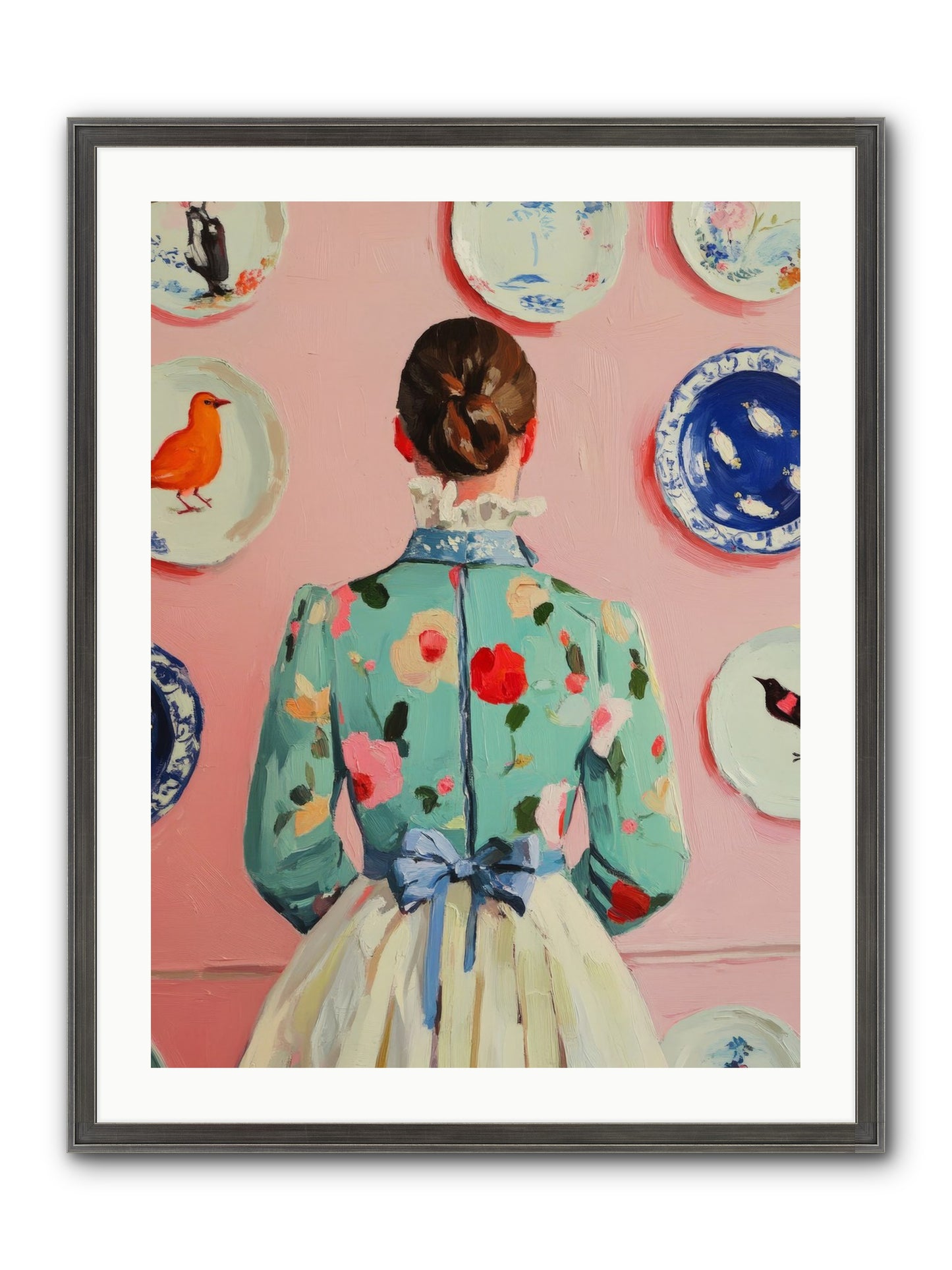The Pattern Queen Framed Print - Slimwoods Black/Silver 24x32