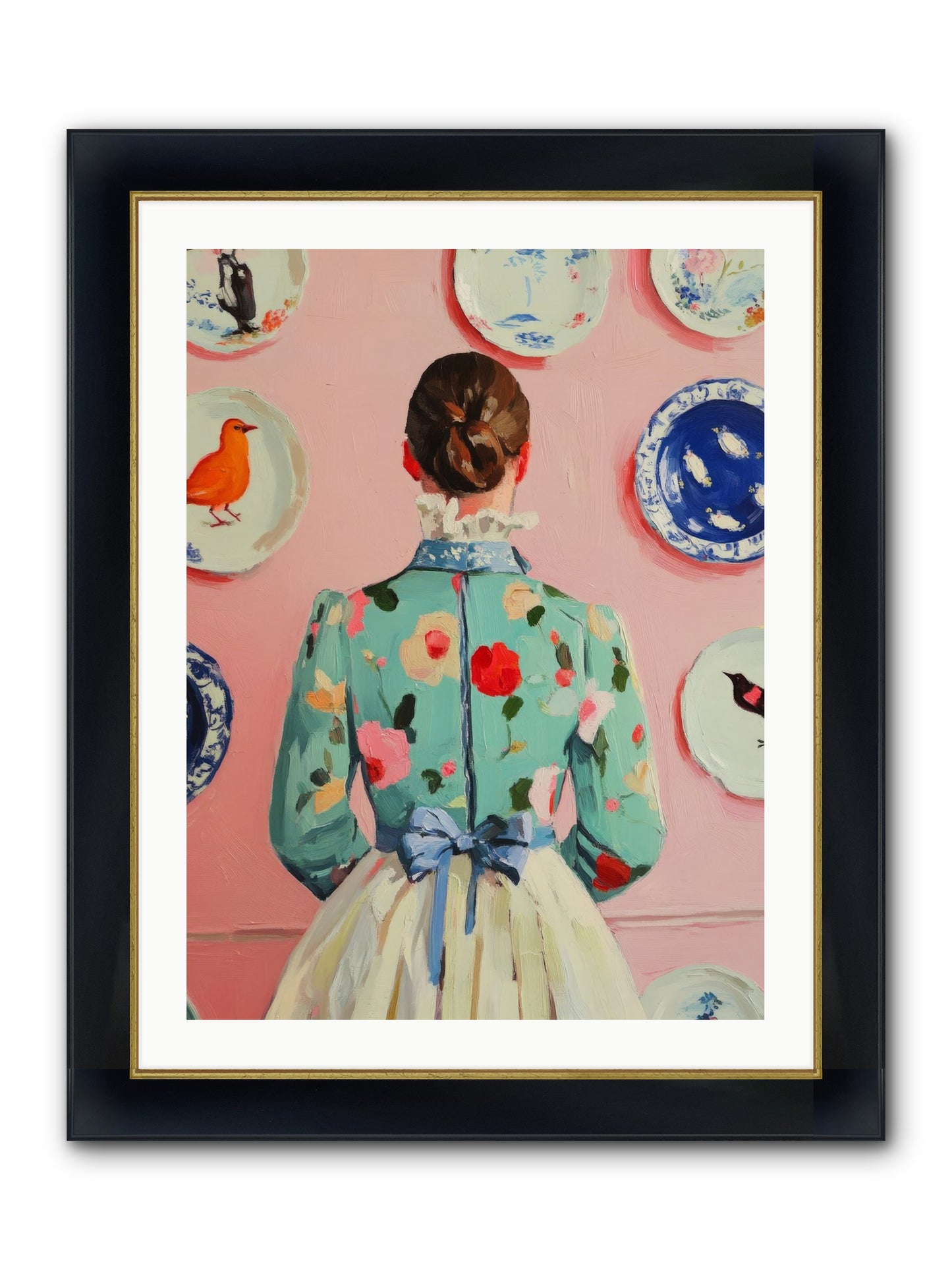 The Pattern Queen Framed Print - Wide Black w/Gold 24x32