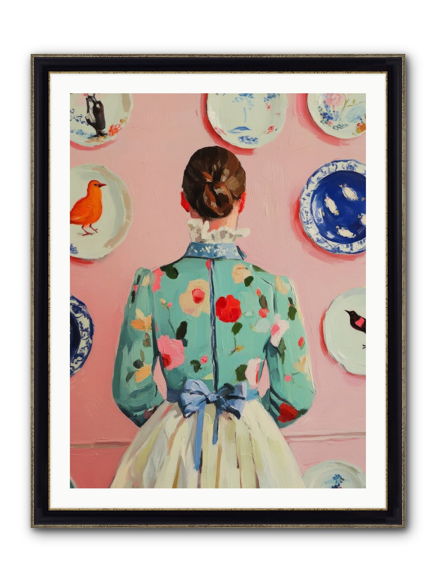The Pattern Queen Framed Print - Black & Gold 30x40