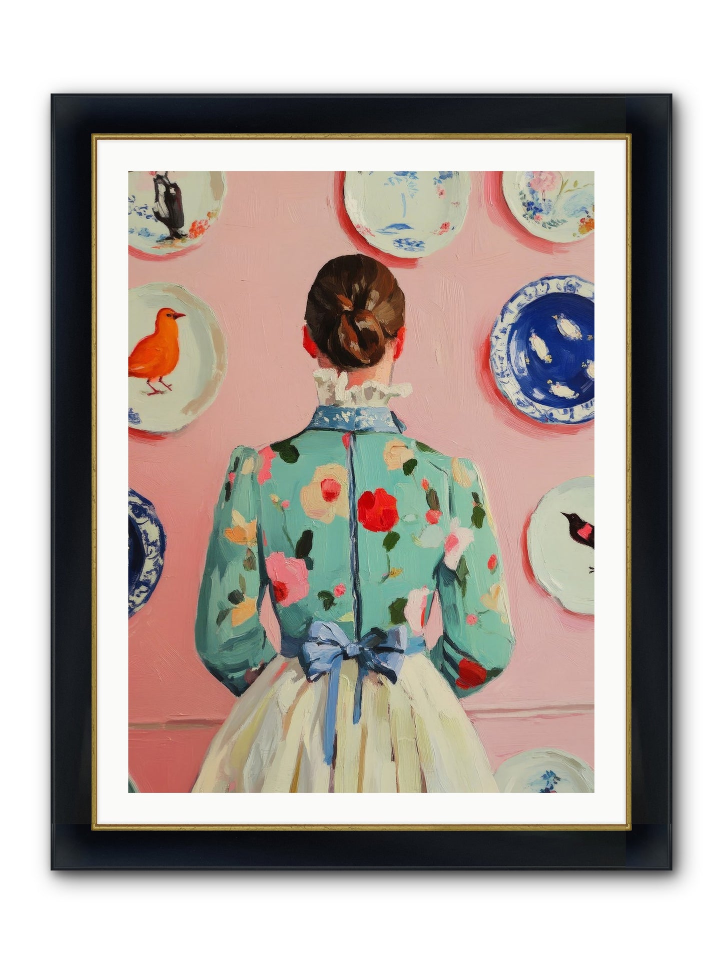 The Pattern Queen Framed Print - Wide Black w/Gold 30x40