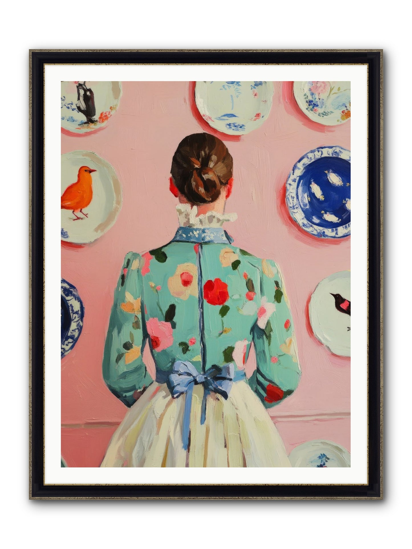 The Pattern Queen Framed Print - Black & Gold 36x48