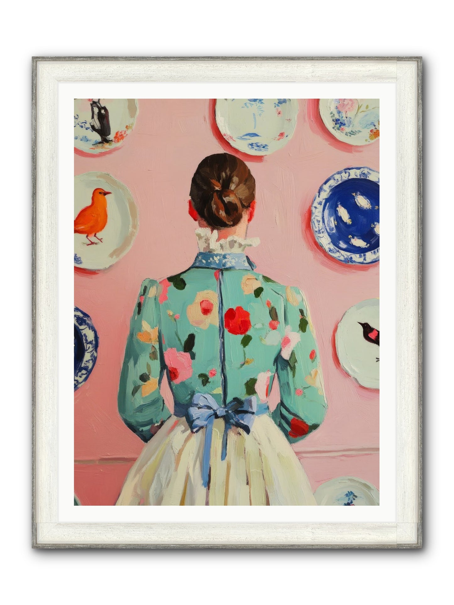 The Pattern Queen Framed Print - Driftwood White 36x48