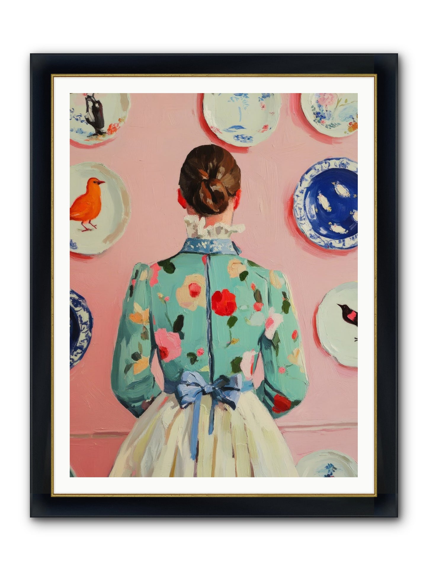 The Pattern Queen Framed Print - Wide Black w/Gold 36x48