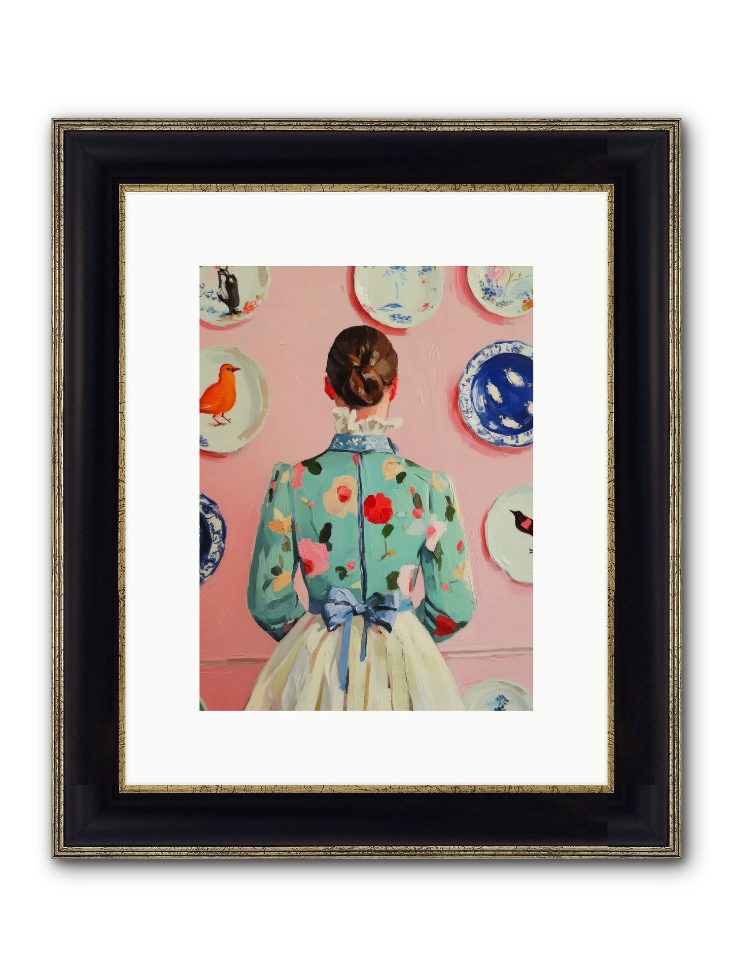 The Pattern Queen Framed Print - Black & Gold 9x12