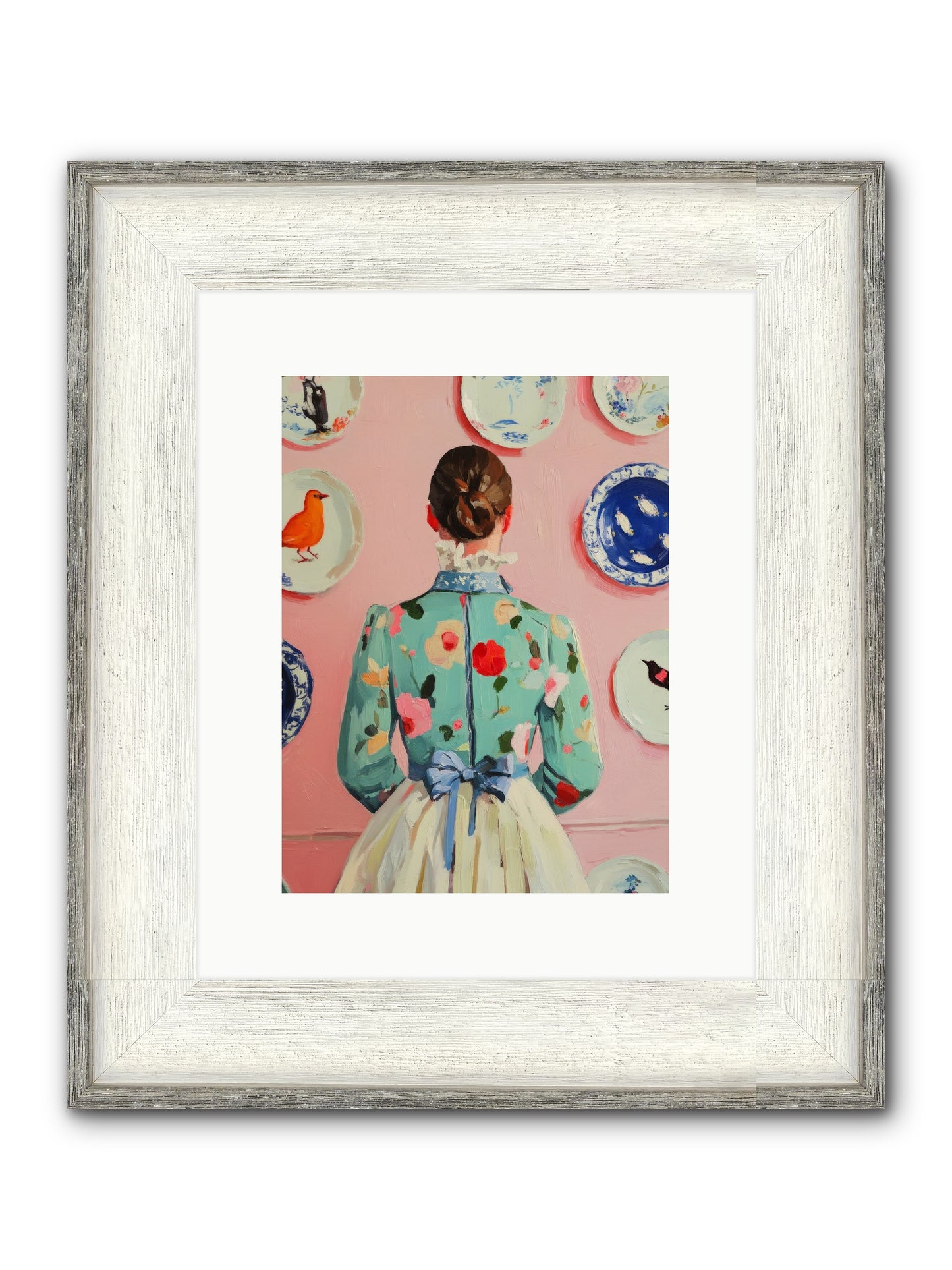 The Pattern Queen Framed Print - Driftwood White 9x12